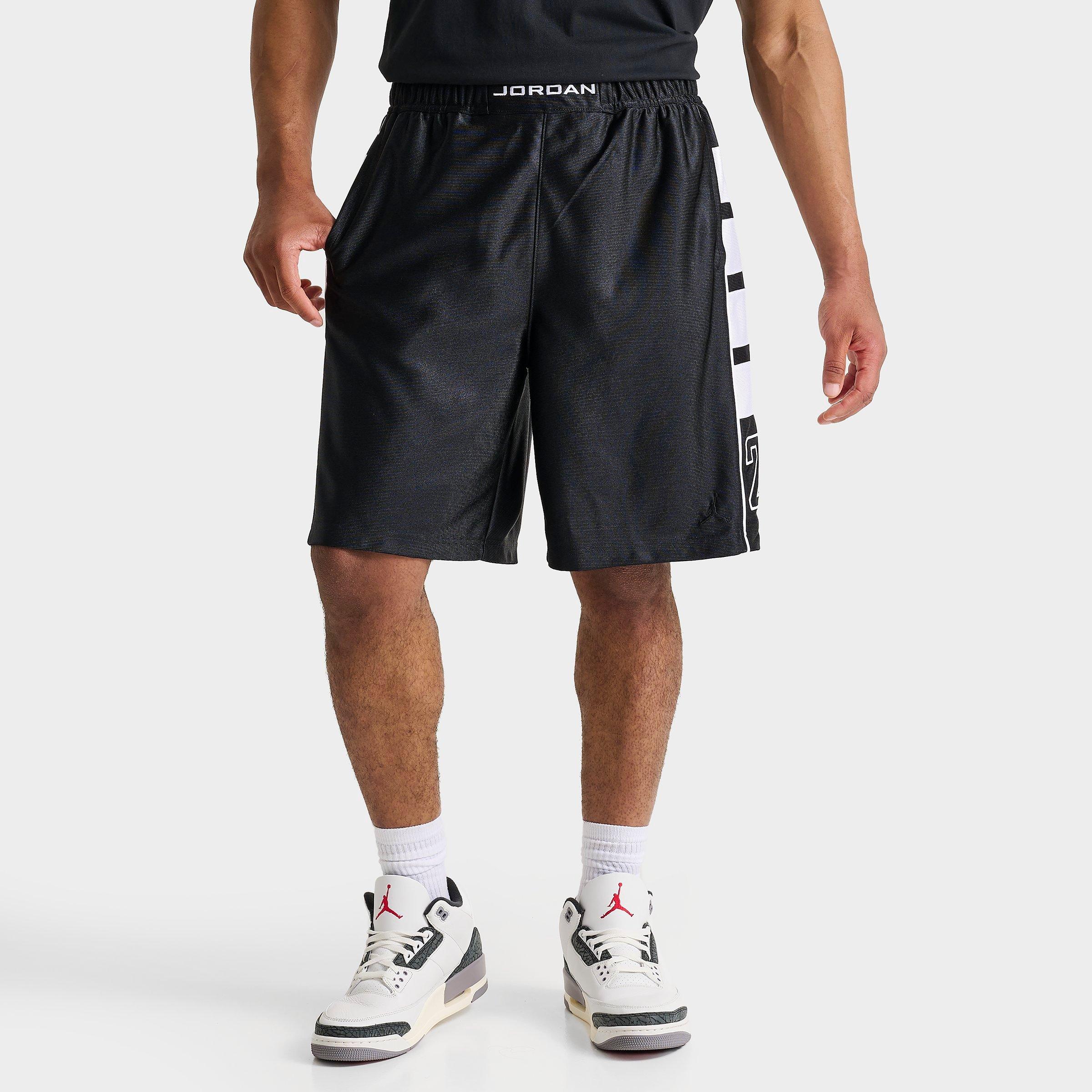Jordan Men's Brooklyn Cat Scratch Basketball Shorts in Black/Black Size Medium 100% Polyester/Knit