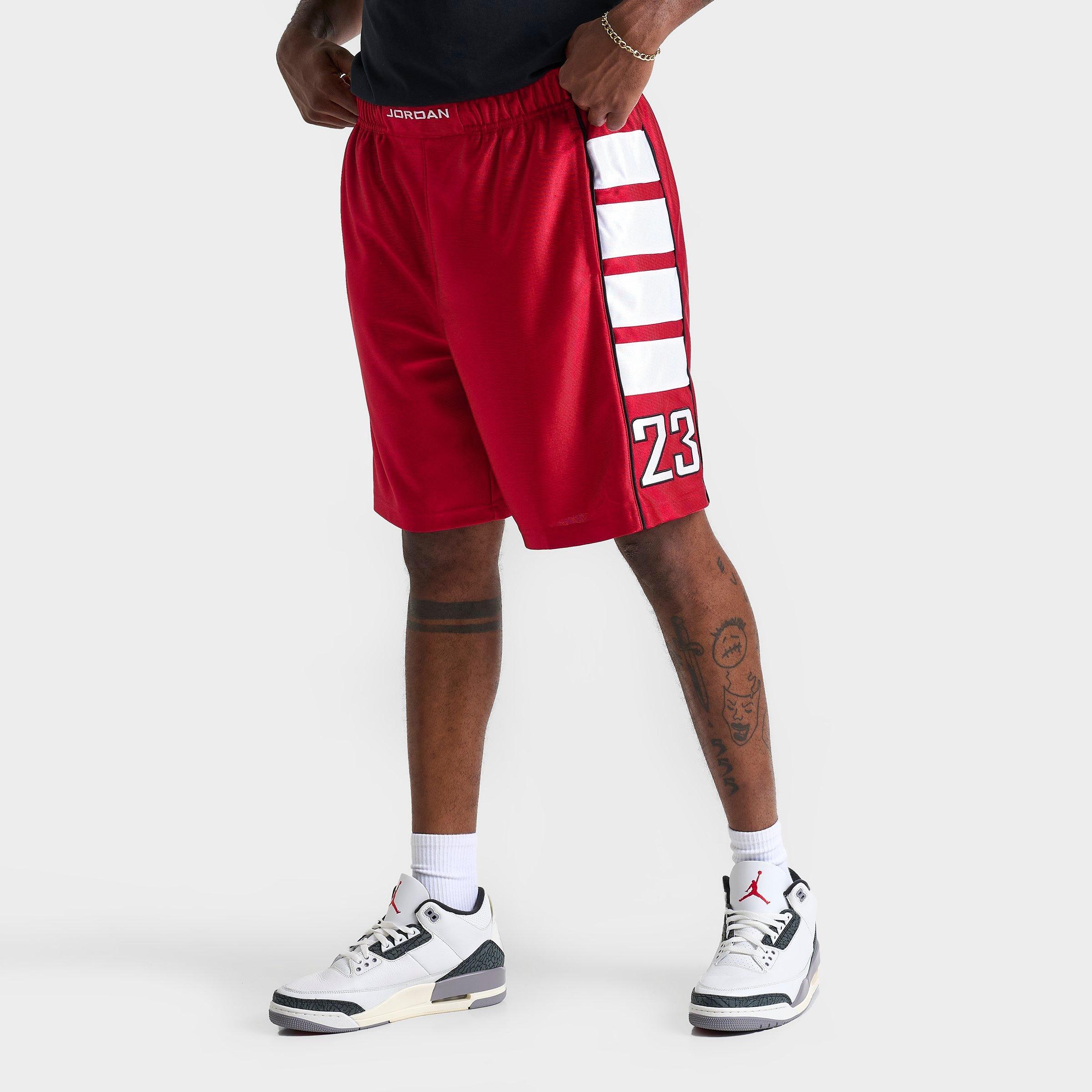 Jordan Men's Brooklyn Cat Scratch Basketball Shorts in Gym Red/White/Gym Red Size: Small