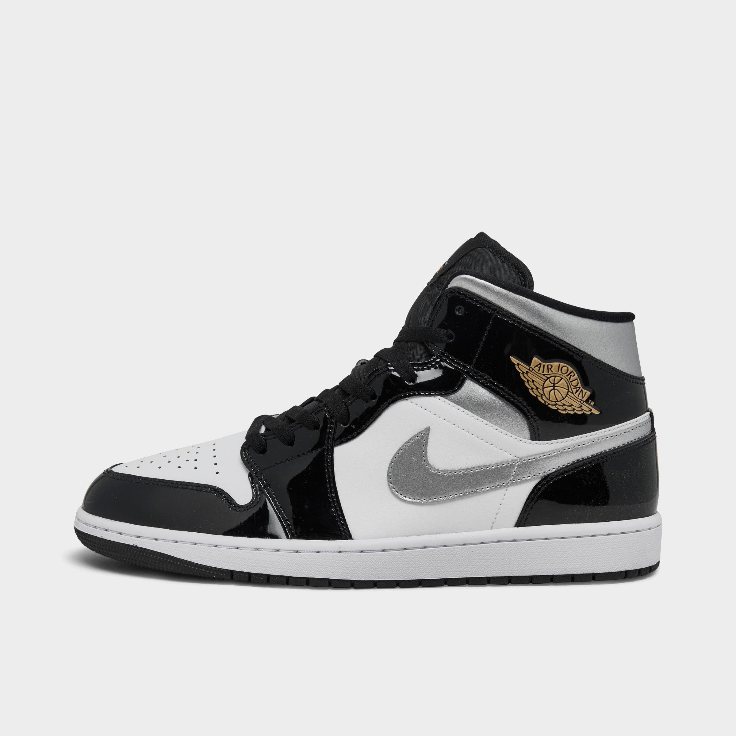 Jordan Men's Air Retro 1 Mid SE Casual Shoes in Black/Black Size 9.5