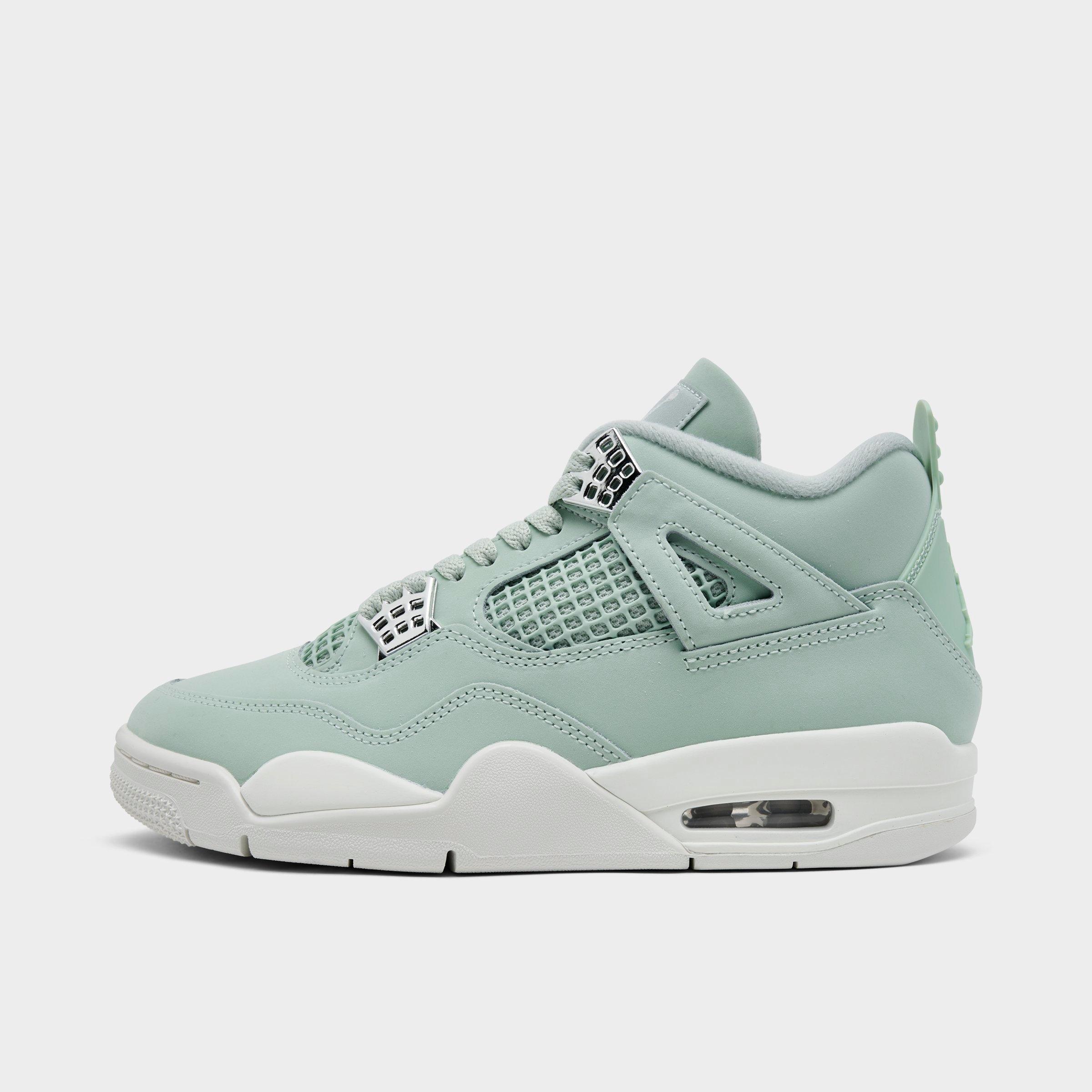 Jordan Women's Air Retro 4 Casual Shoes in Green/Seafoam Size 7 Leather