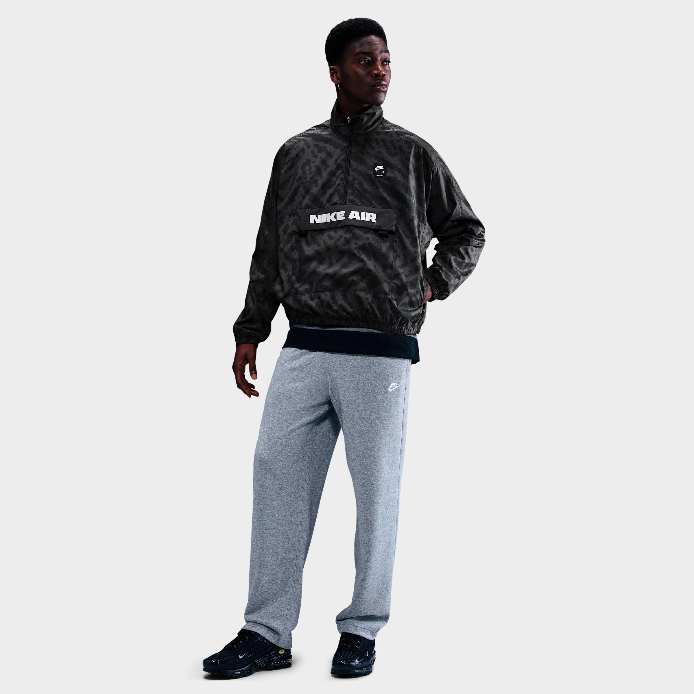 Nike Men's Air Oversized Half-Zip Woven Jacket in Anthracite/Black Size: 2XL