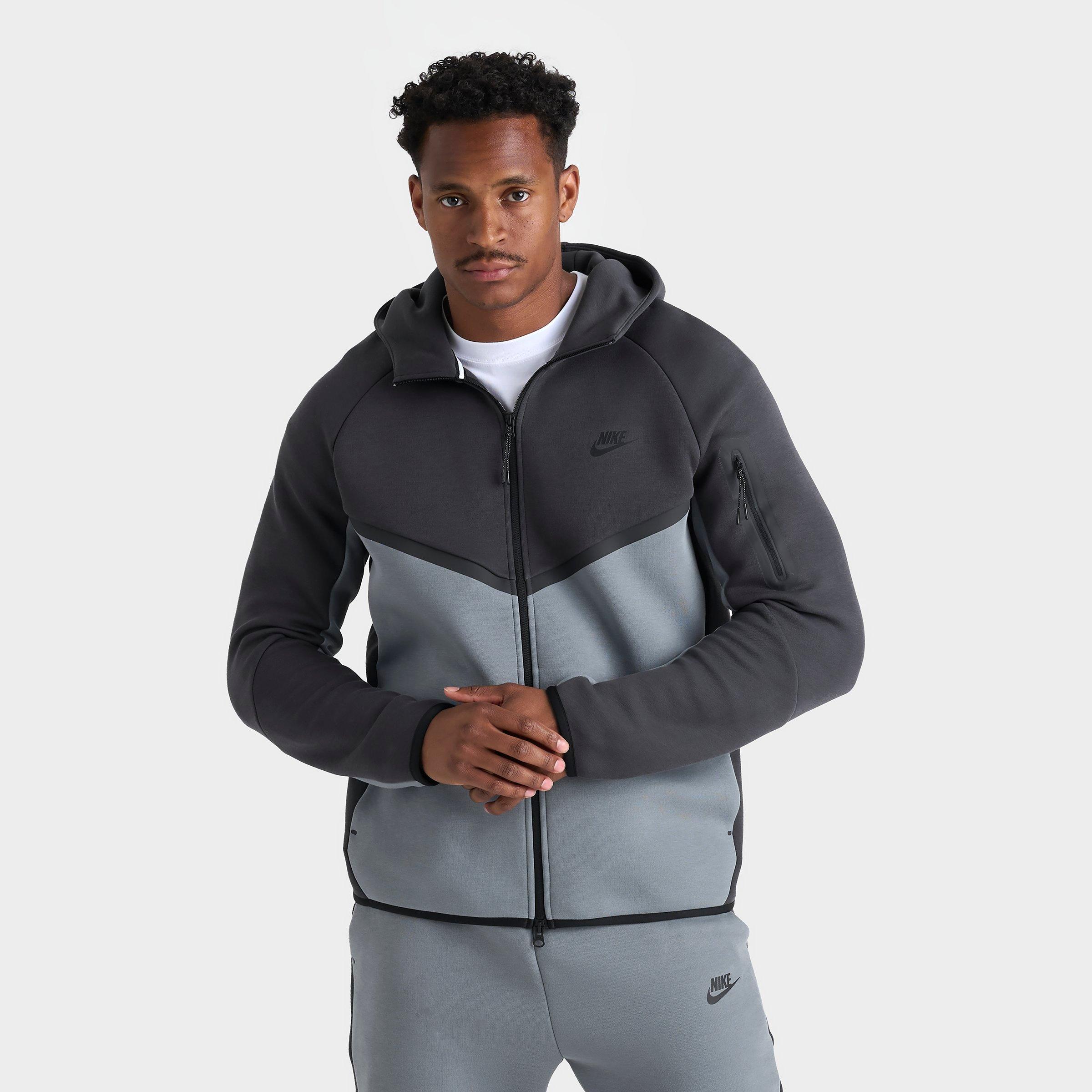 Nike Men's Tech Fleece Windrunner Full-Zip Hoodie in Anthracite/Cool Grey/Black Size: XS