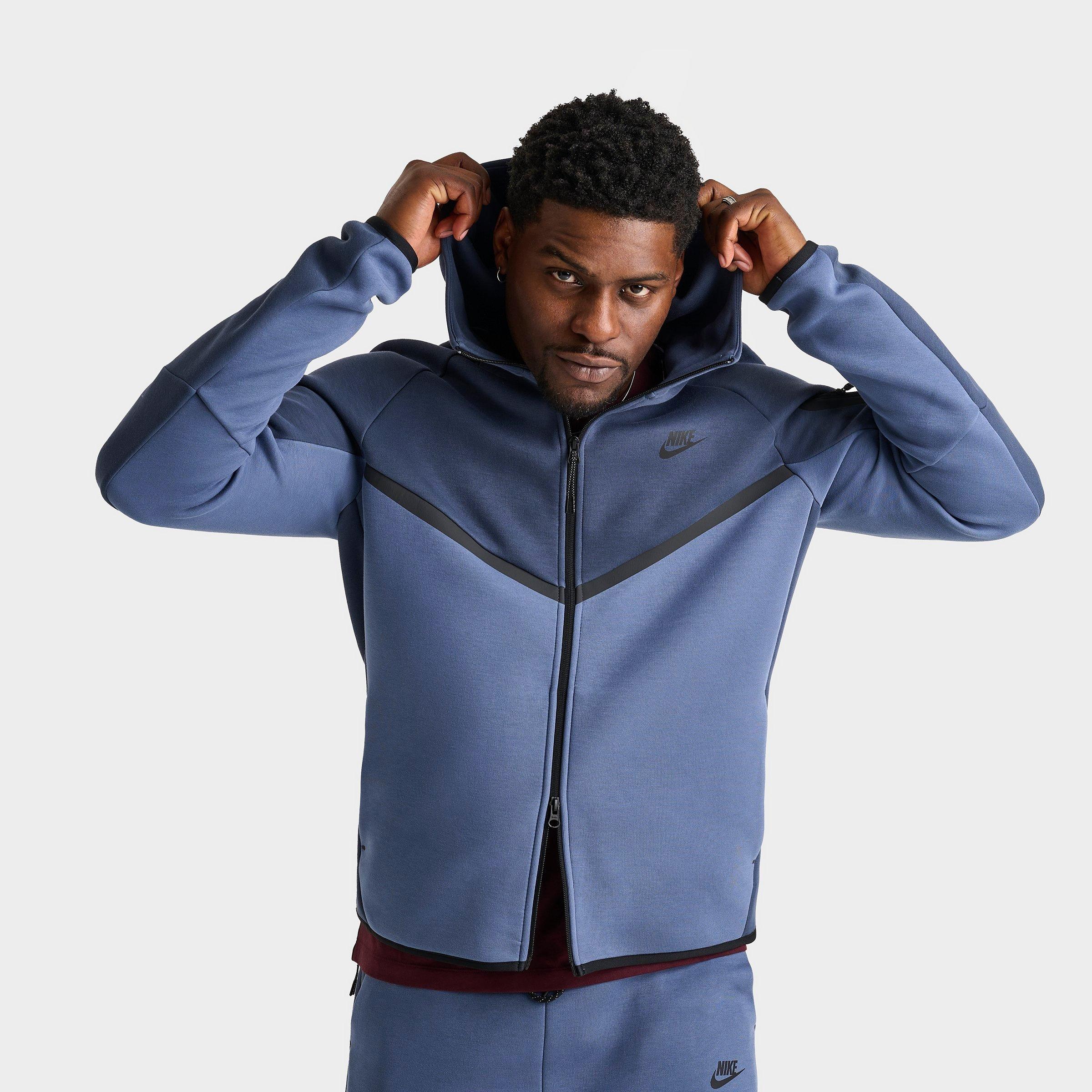 Nike Men's Tech Fleece Windrunner Full-Zip Hoodie in Thunder Blue/Diffused Blue/Black Size: XS
