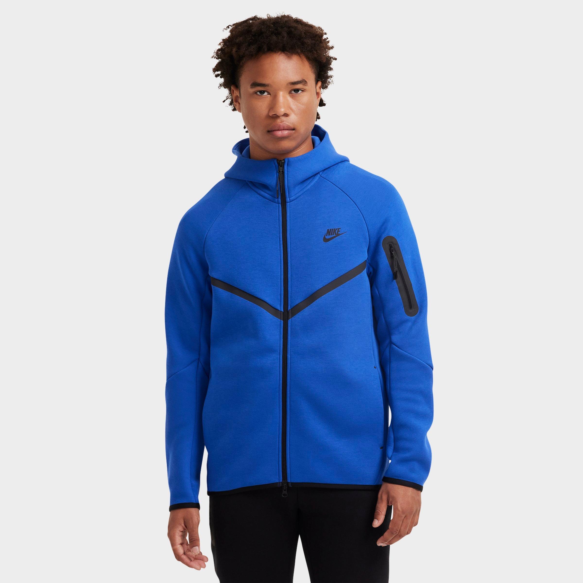Nike Men's Tech Full-Zip Fleece Windrunner Hoodie in Blue/Game Royal Size Small Cotton/Polyester/Fleece
