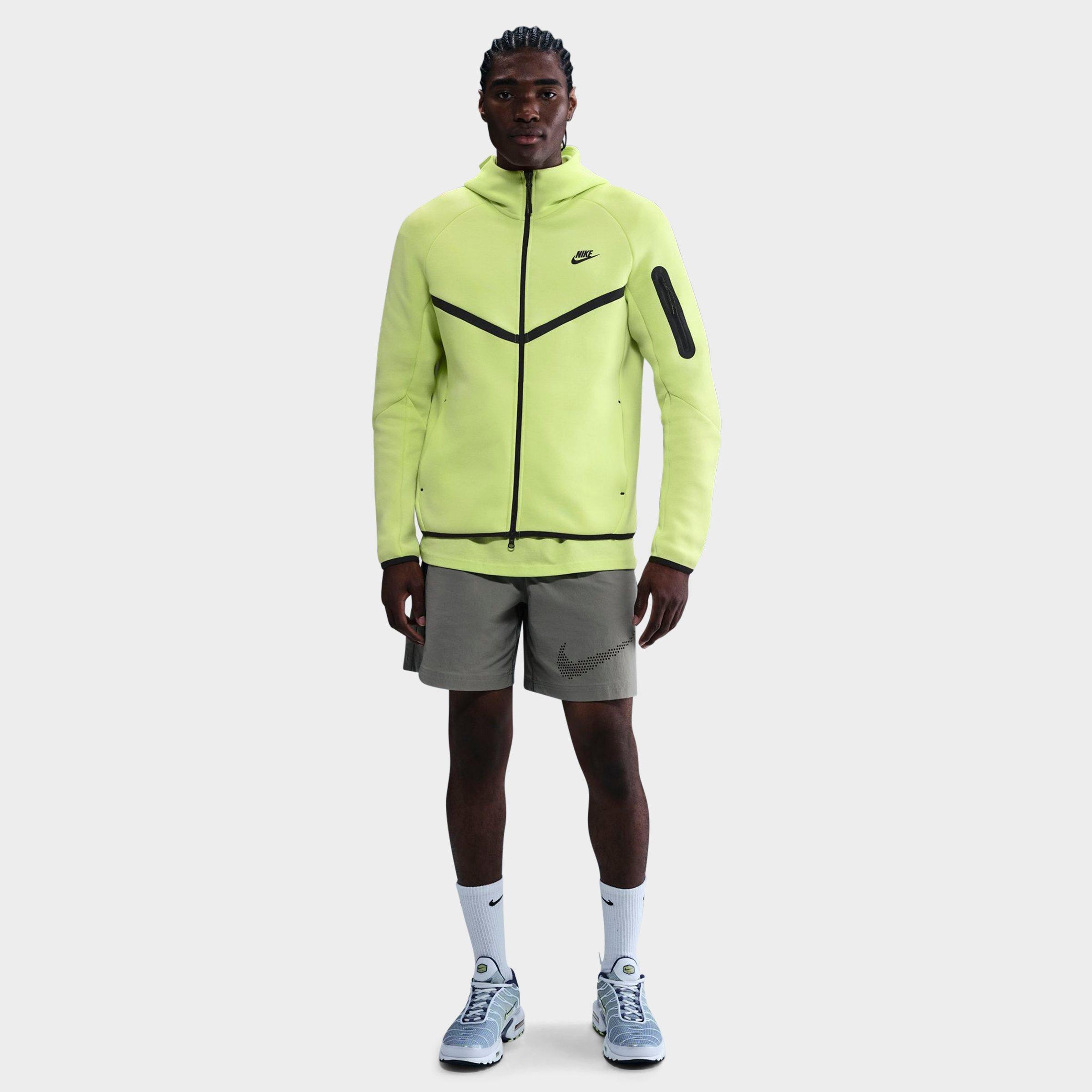 Nike Men's Tech Fleece Windrunner Full-Zip Hoodie in Light Lemon Twist/Black Size: XS