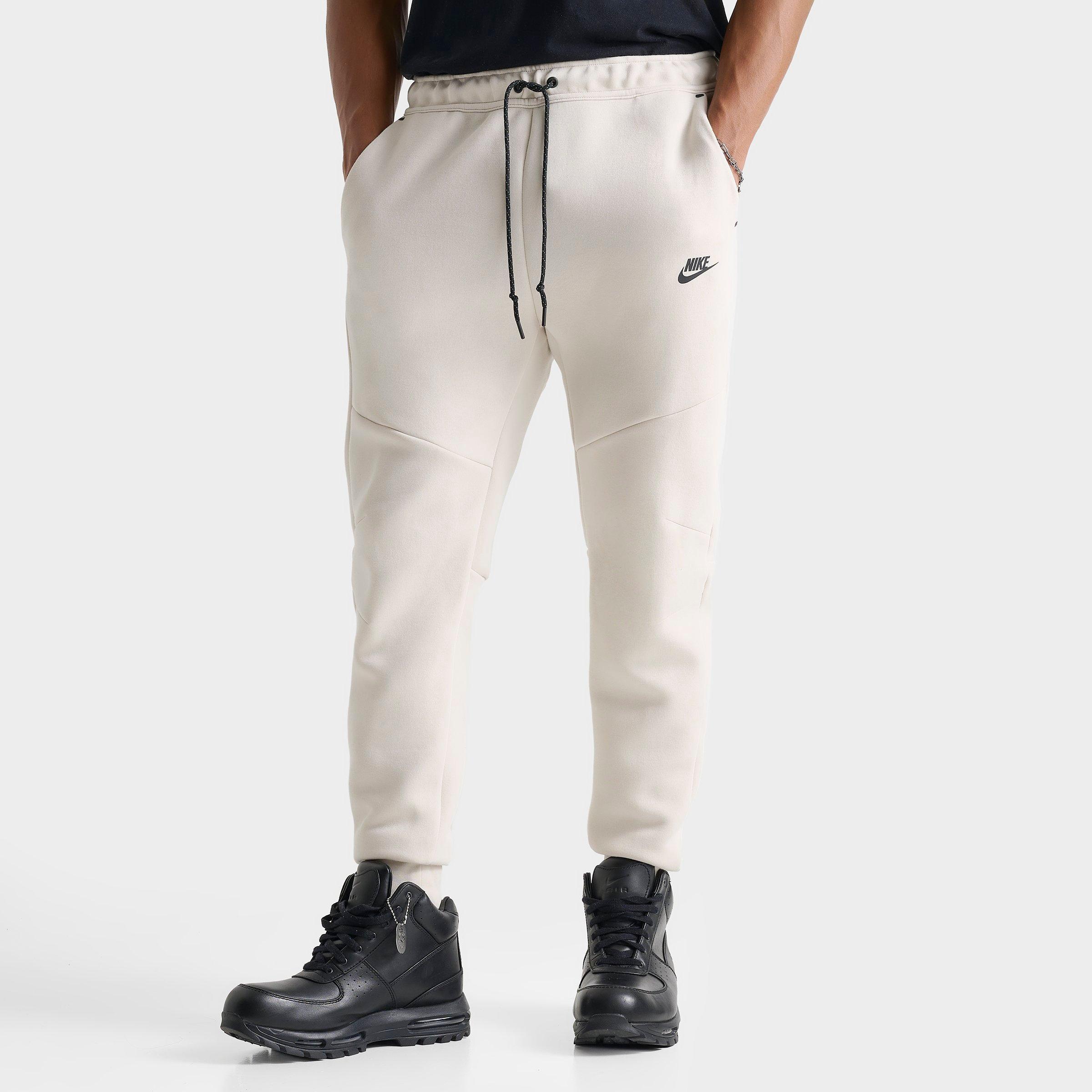 Nike Men's Tech Fleece Jogger Pants in Off-White/Light Orewood Brown Size Large Cotton/Polyester/Fleece