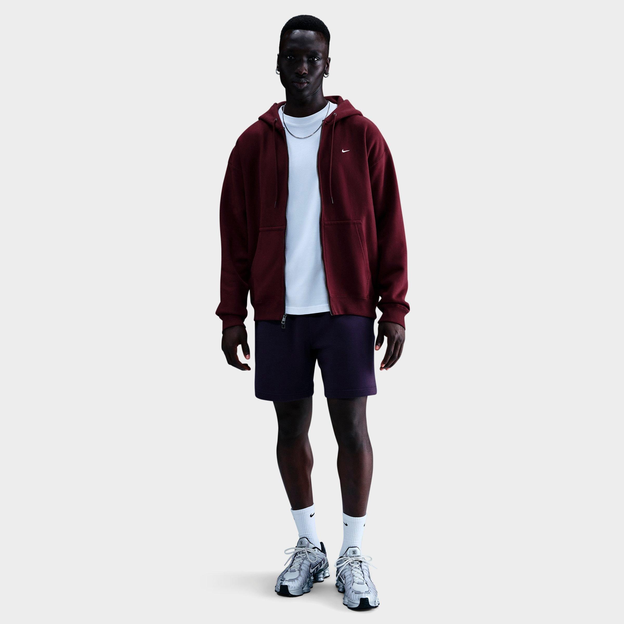 Nike Men's Solo Swoosh Fleece Full-zip Hoodie In Red
