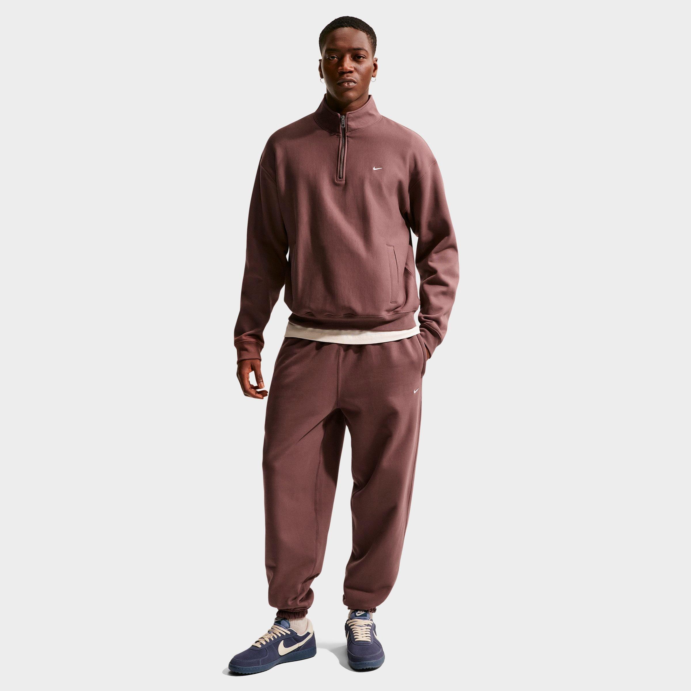 Nike Men's Solo Swoosh Fleece Quarter-Zip Top in Tattoo/White Size: XS