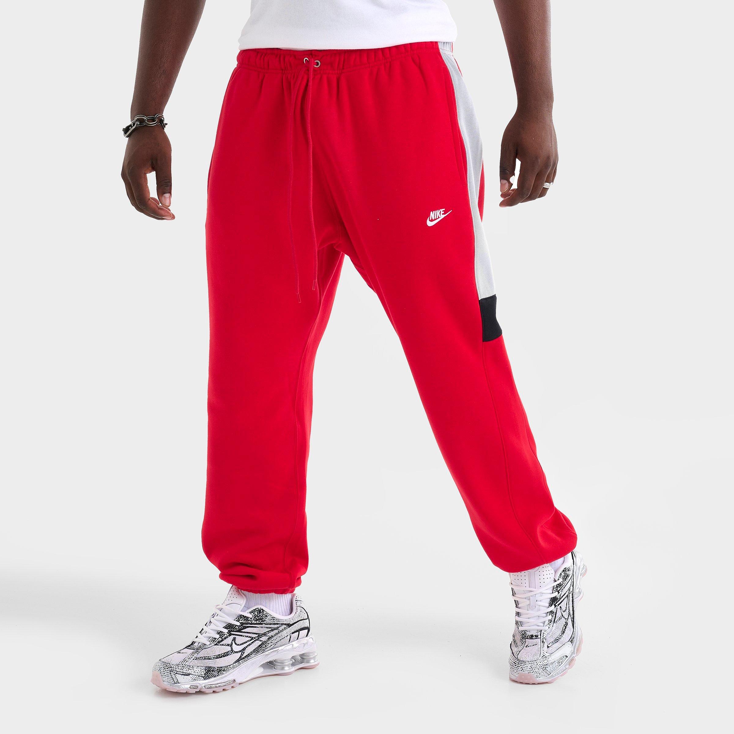 Nike Men's Club Fleece Tracksuit Jogger Pants in University Red/Black Size: XS