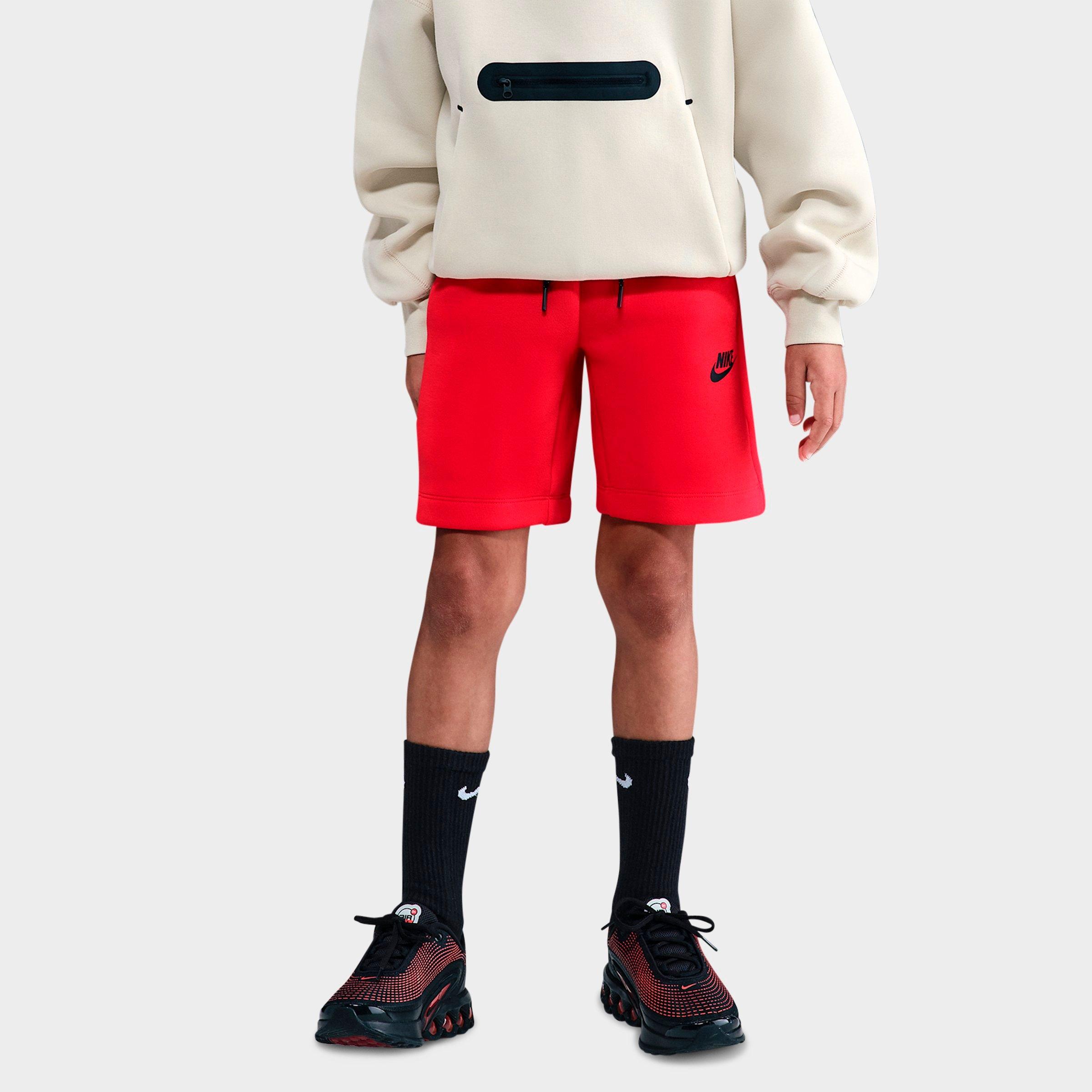 Nike Boys Big Kids Sportswear Tech Fleece Shorts in University Red/Black Size: XS