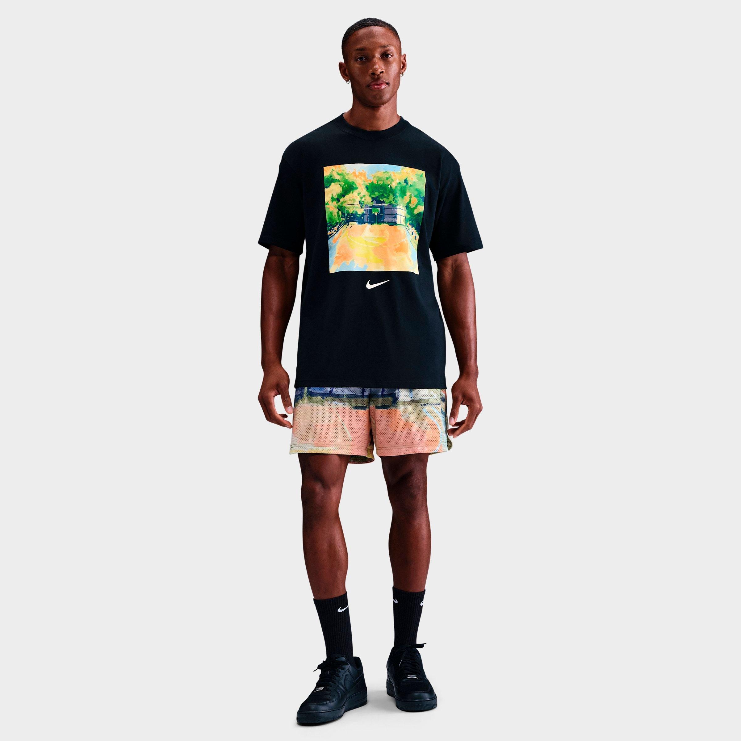 Nike Men's Sportswear Hoop Art Graphic T-Shirt in Black Size: Small