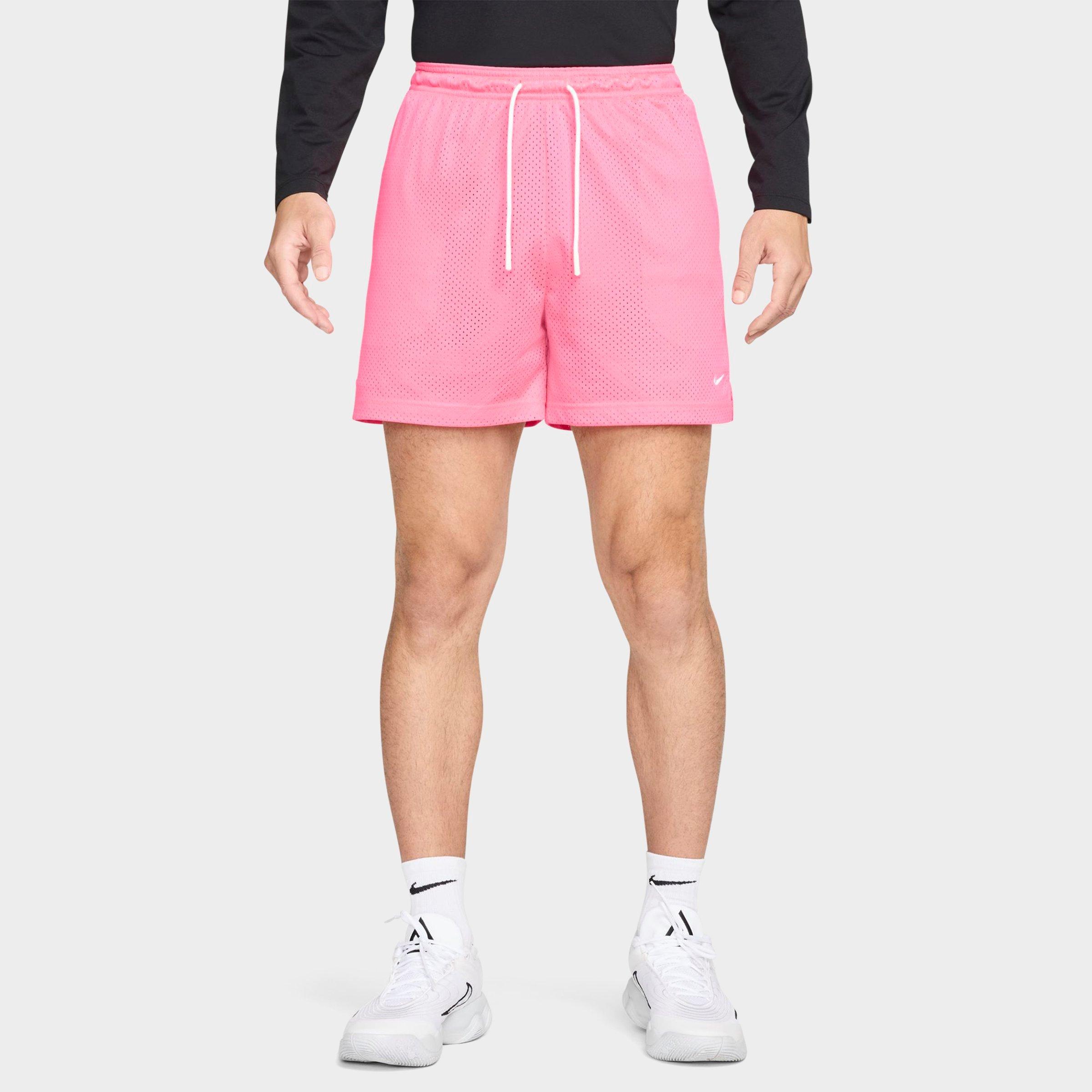 Nike Men's Dri-FIT 5" Mesh Basketball Shorts in Pink/Hyper Pink Size Large 100% Polyester