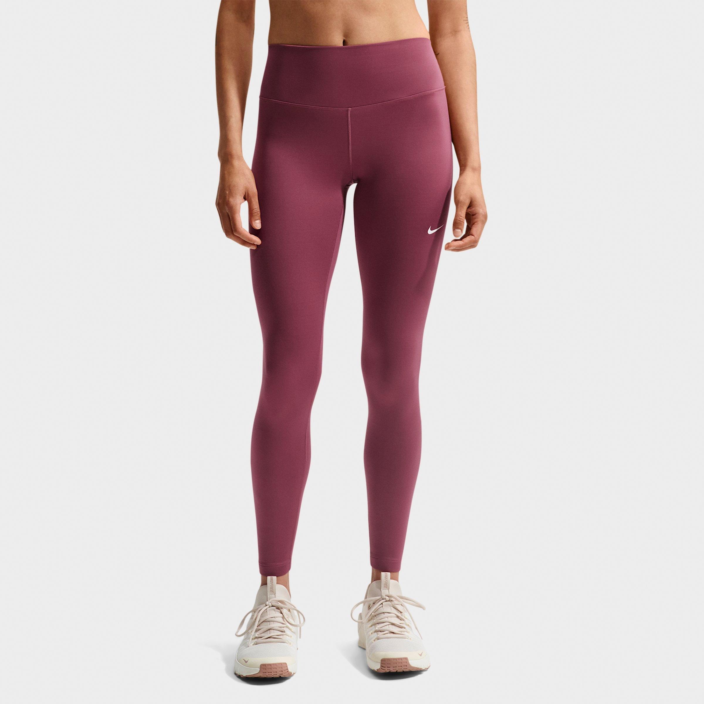 Nike Women's One Therma-FIT High-Waisted Full-Length Leggings in Pink Smoke/White Size: Medium