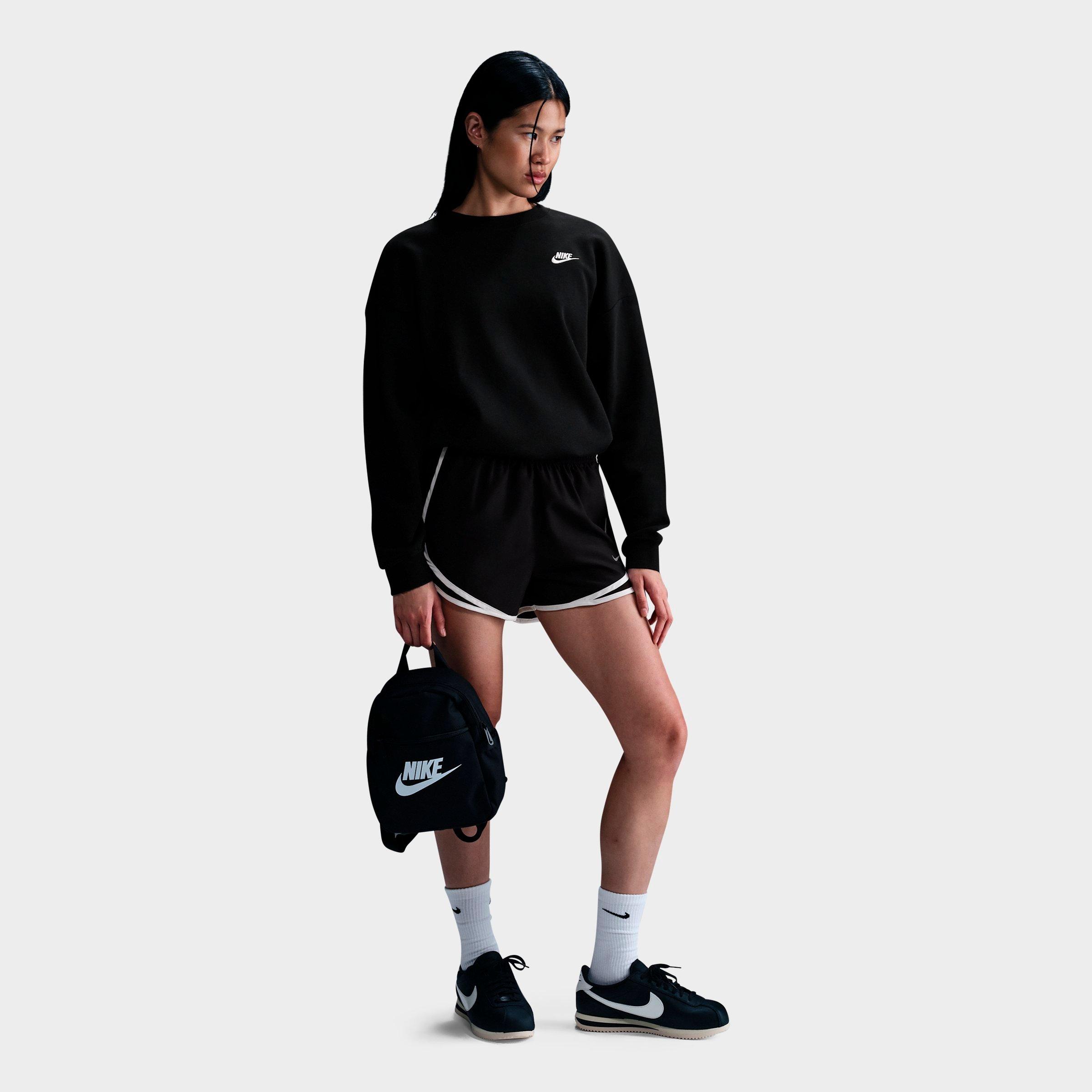 Nike Women's Sportswear Club Fleece Loose Crewneck Sweatshirt in Black/White Size: XS