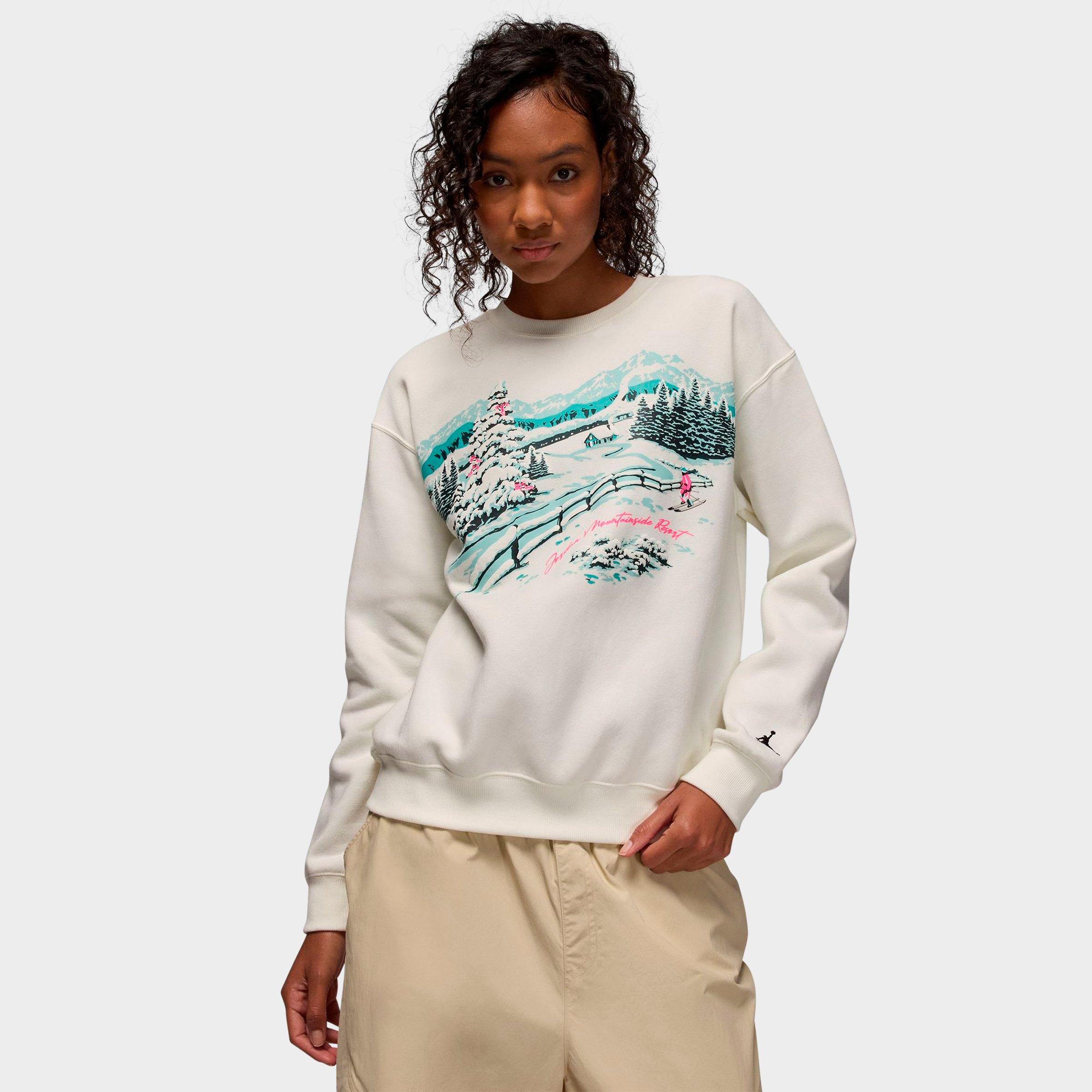Jordan Women's  Brooklyn Fleece Crew-neck Sweatshirt In White