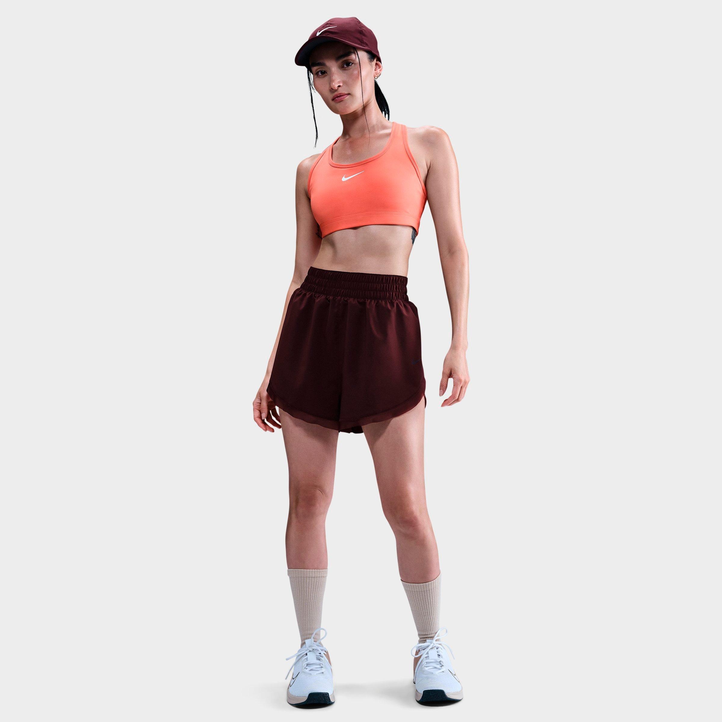 Nike Women's One Dri-FIT Loose 3" Brief-Lined Shorts in Burgundy Crush/Burgundy Ash Size: XS