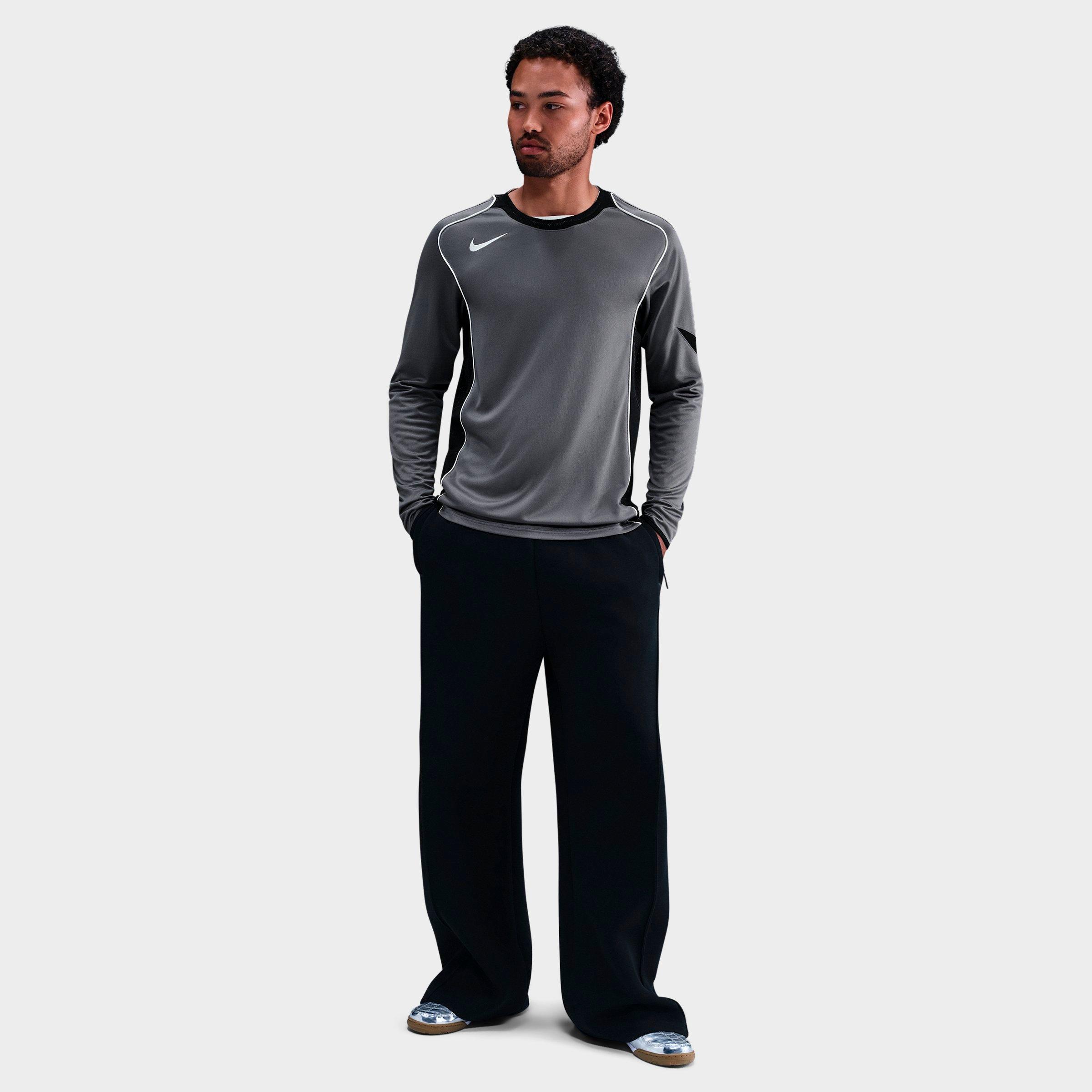 Nike Men's Total 90 Dri-FIT Long-Sleeve Soccer Jersey in Light Graphite/Black/Sail Size: XS