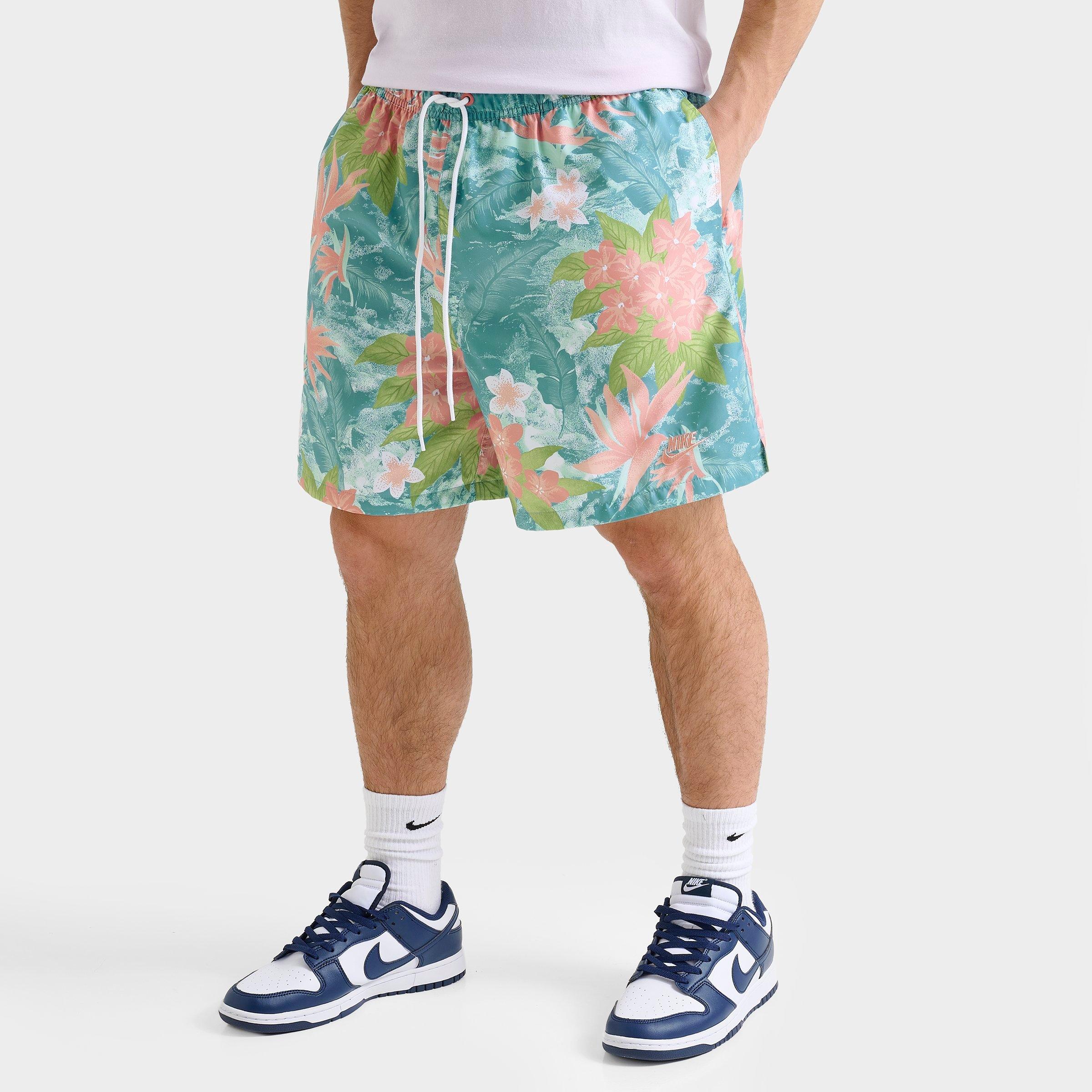 Nike Men's Club Flow Print Twill Woven Shorts in Blue/Mint Foam Size 2XL 100% Polyester/Twill