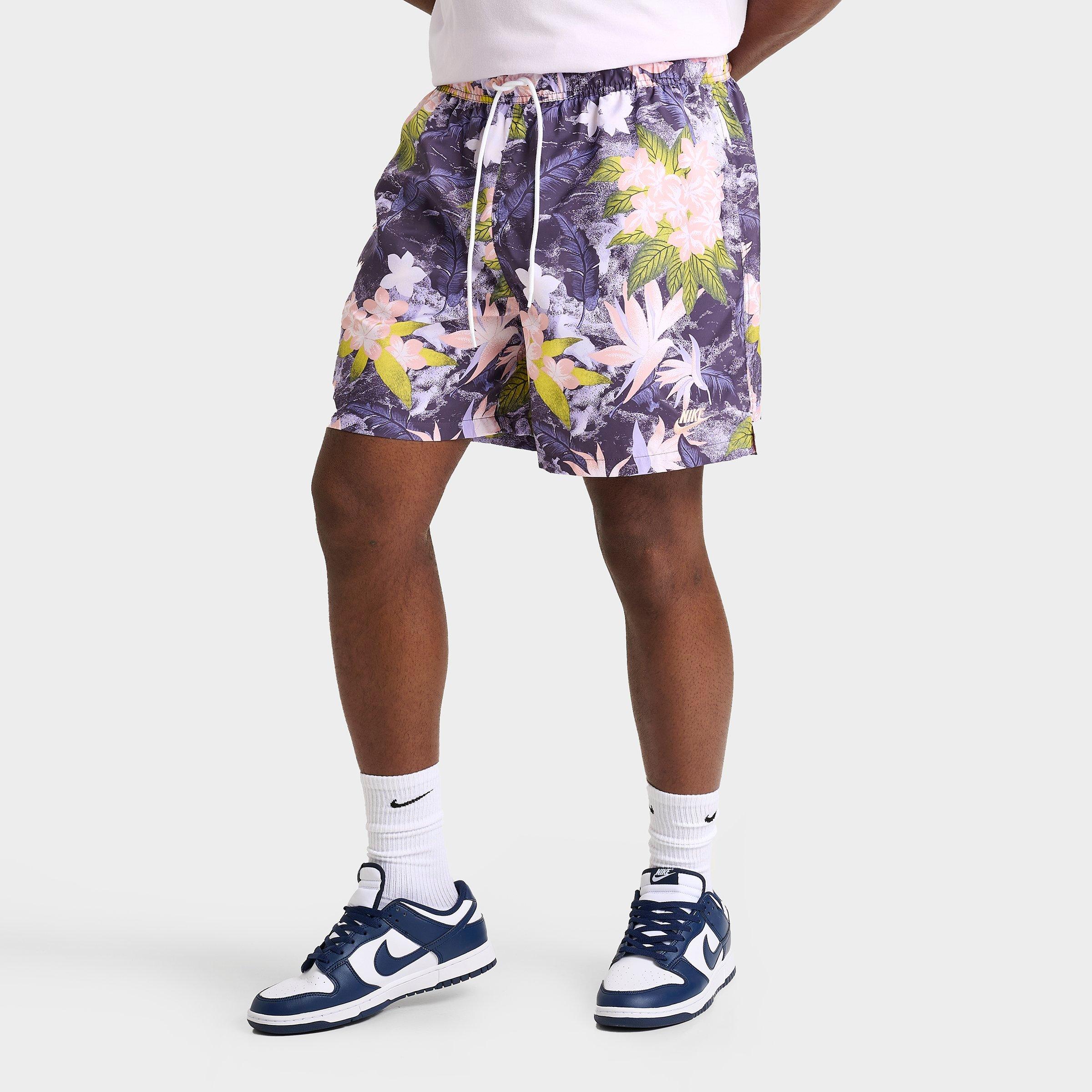 Nike Men's Club Flow Print Twill Woven Shorts in Purple/Hydrangeas Size XS 100% Polyester/Twill