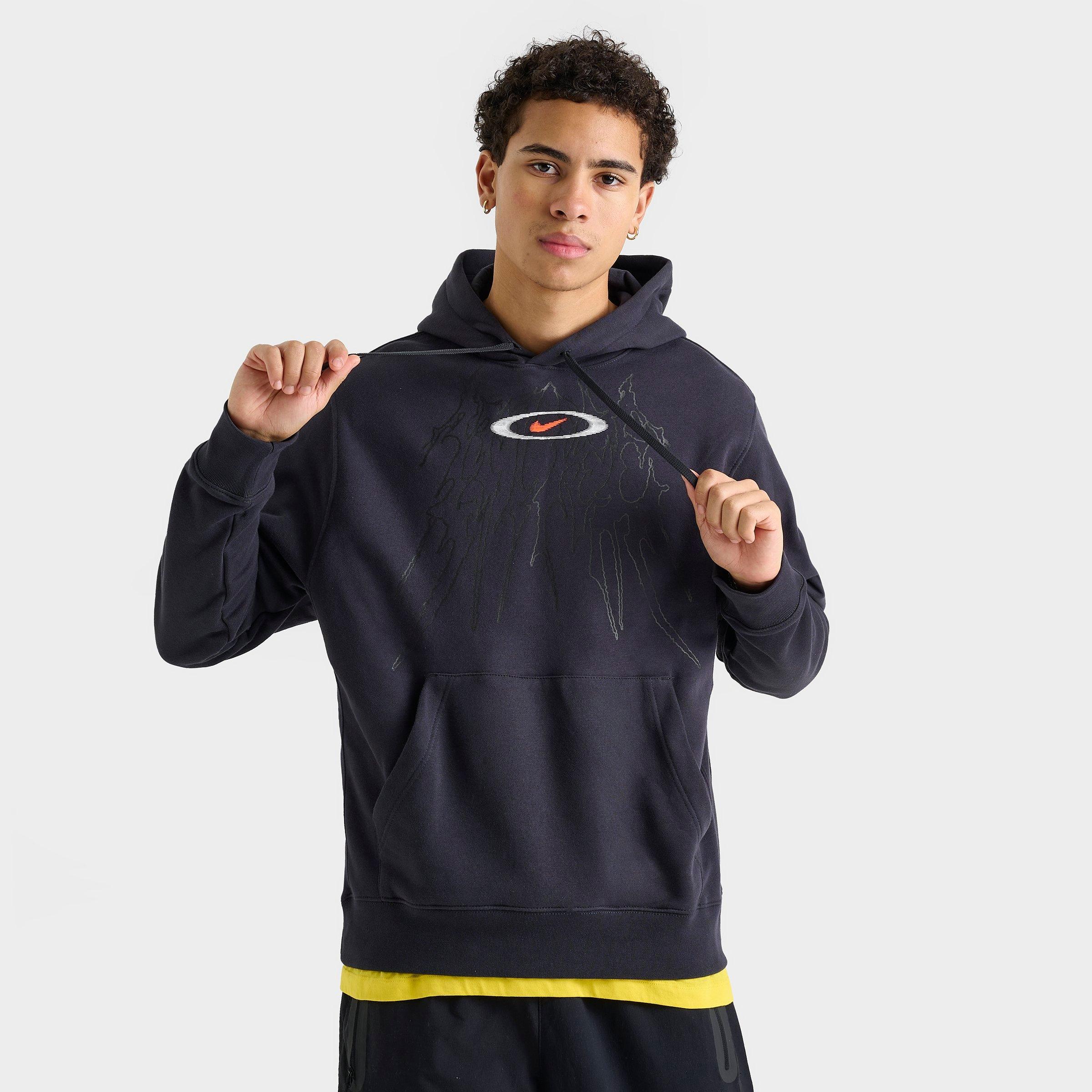 Nike Men's Sportswear Club Pullover Hoodie in Black/Off Noir Size 2XL Fleece