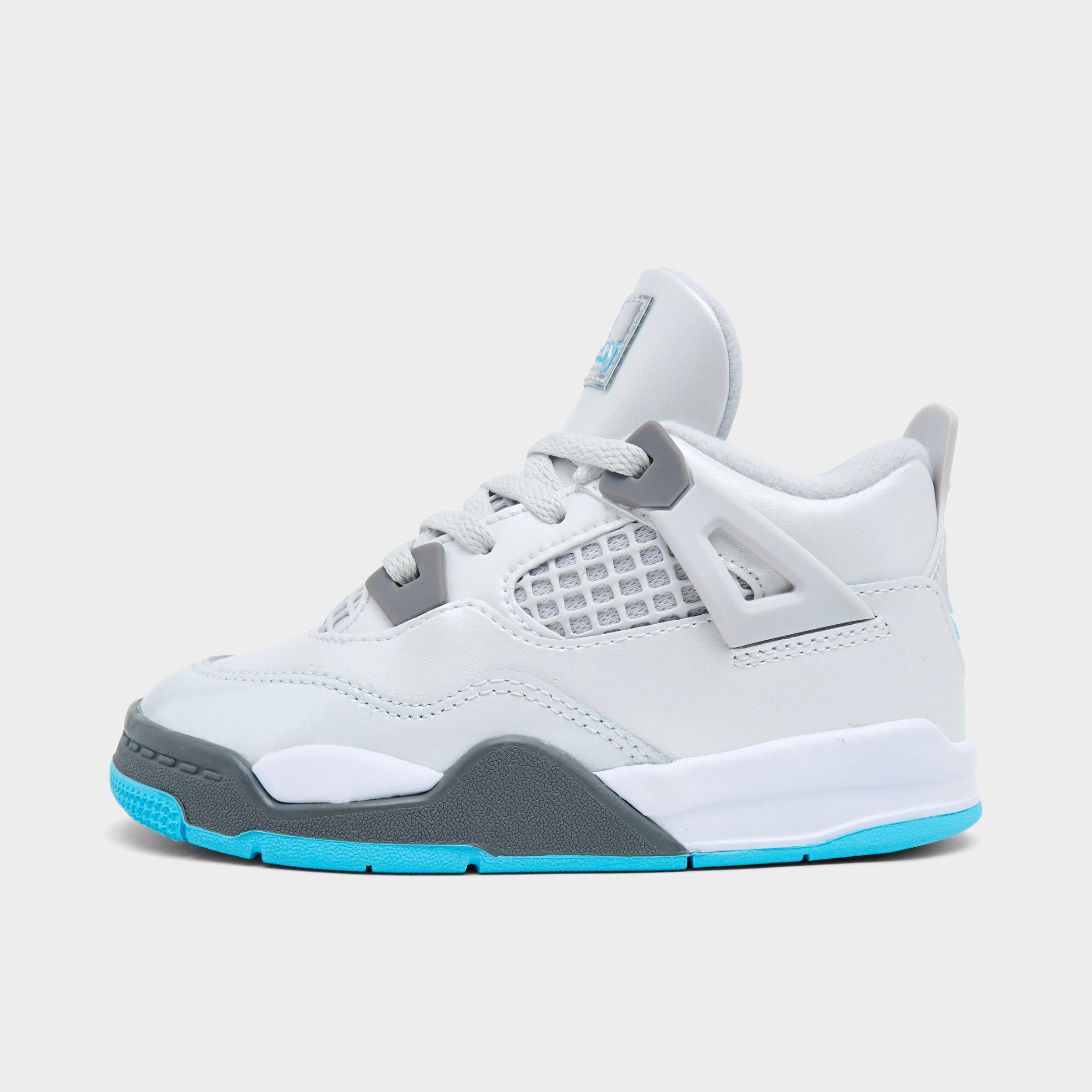 Jordan Kids Toddler Air Retro 4 Basketball Shoes in Photon Dust/Flat Pewter/White Size: 4.0
