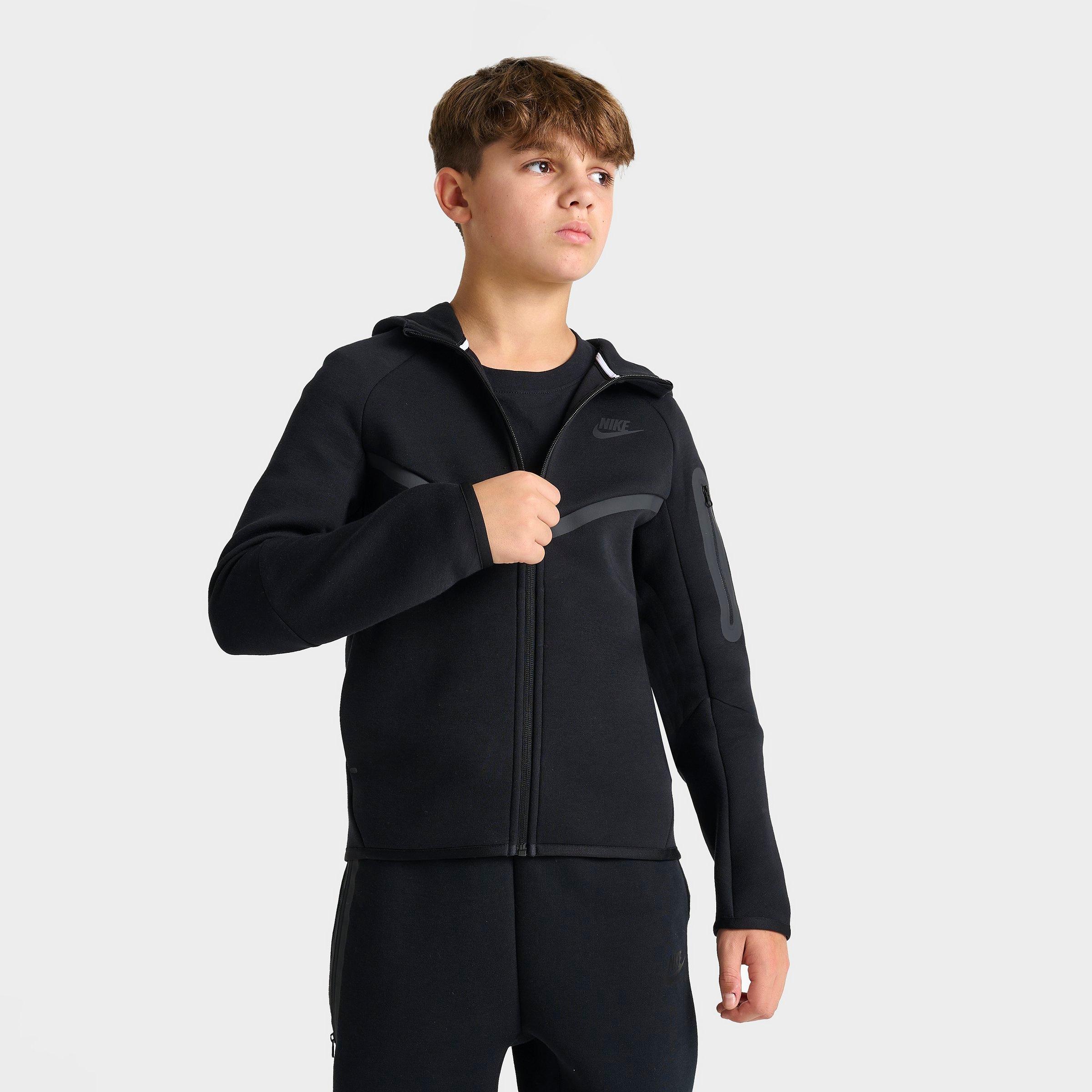 Nike Boys   Tech Fleece Full-zip In Black/black/black