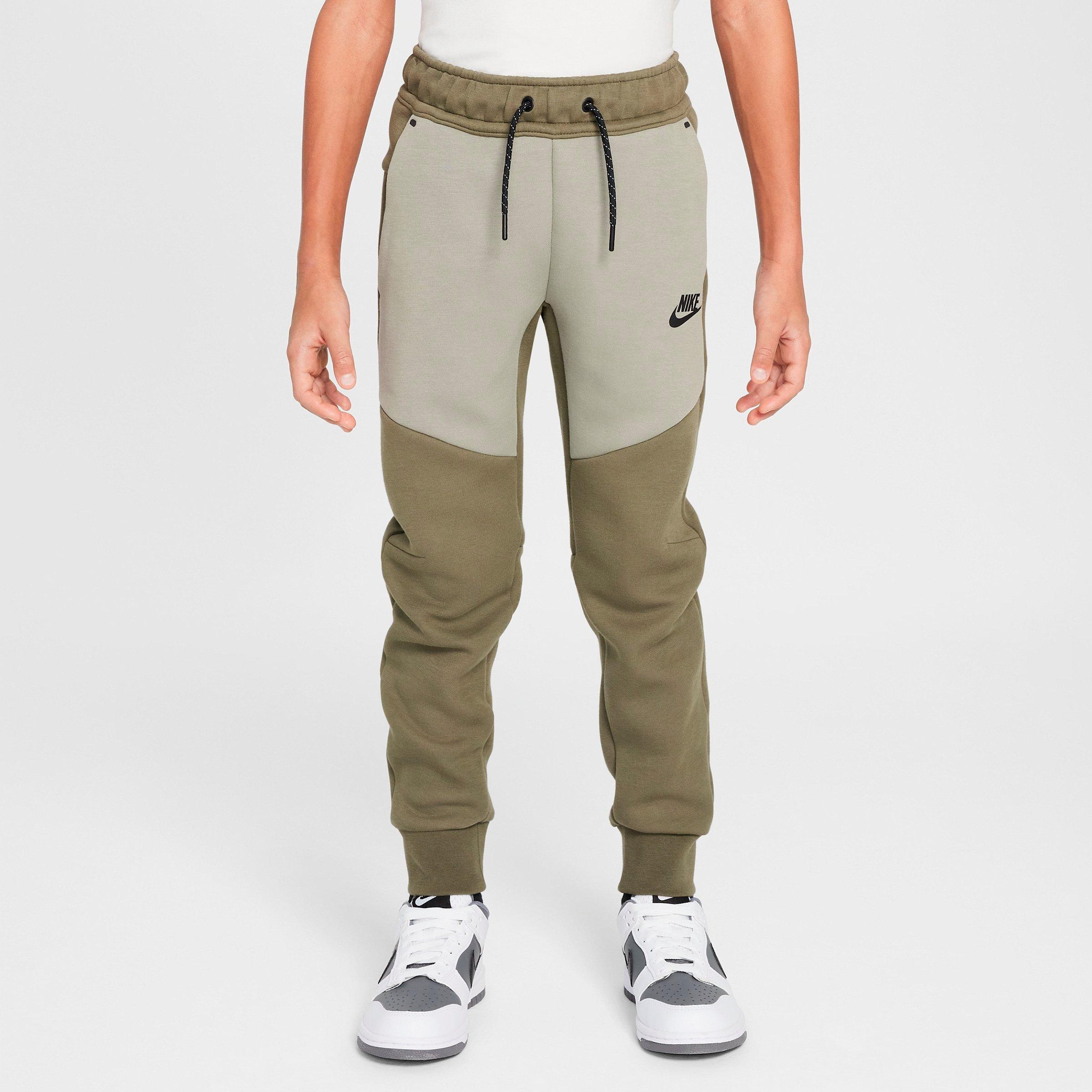 Nike Big Kids Sportswear Tech Fleece Reflective Jogger Pants in Medium Olive/Light Army/Black Size: XS