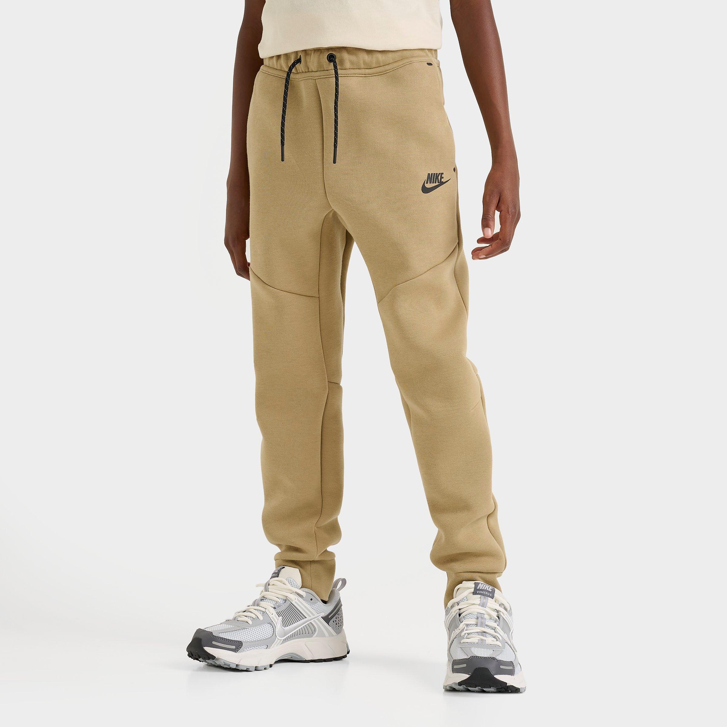 Nike Kids' Sportswear Tech Fleece Reflective Jogger Pants in Beige/Parachute Beige Size Small Cotton/Polyester/Fleece