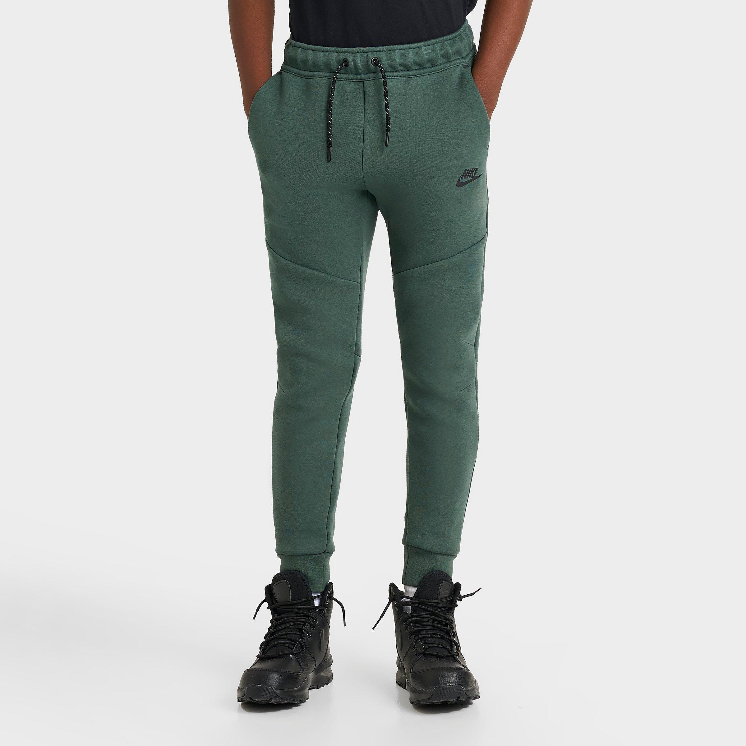 Nike Kids' Sportswear Tech Fleece Reflective Jogger Pants In Vintage Green/black/black