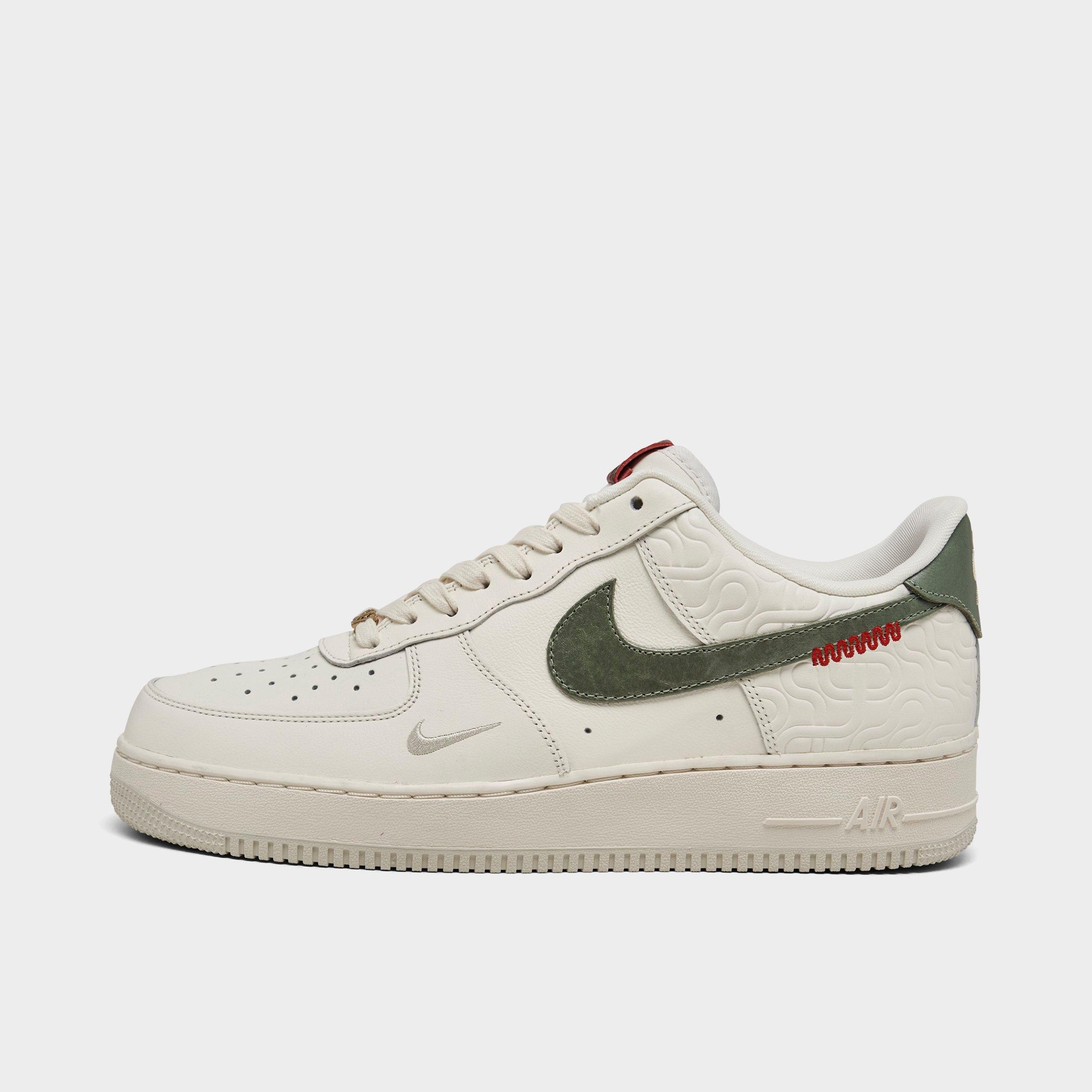 Nike Men's Air Force 1 '07 Lunar New Year Casual Shoes in Sail/Light Bone/University Red Size: 7.5