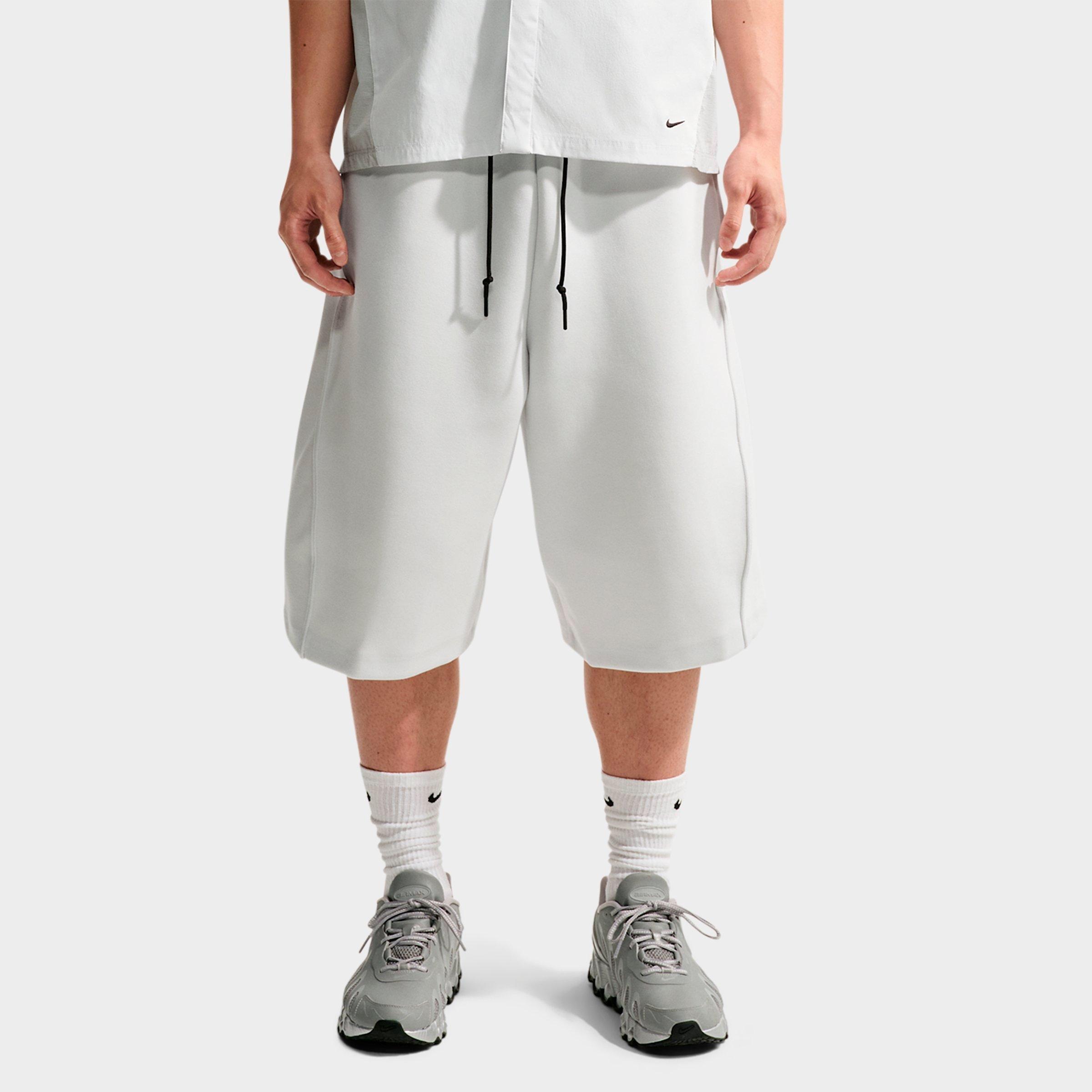 Nike Men's Sportswear Tech Fleece Oversized Fit Shorts in Off White/Black Size: Medium