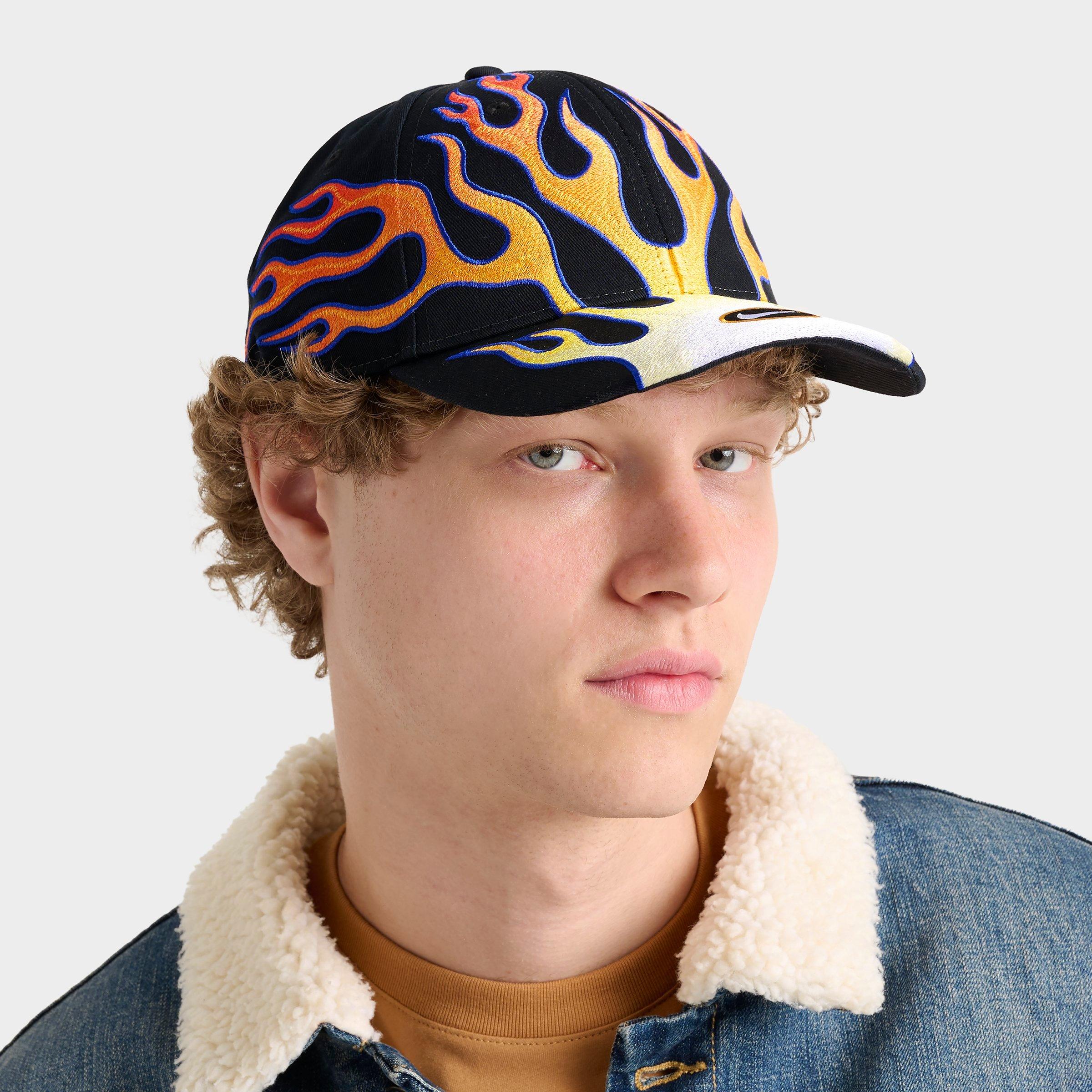 Nike Club Structured OG Flame Strapback Hat in Black Size: Medium/Large