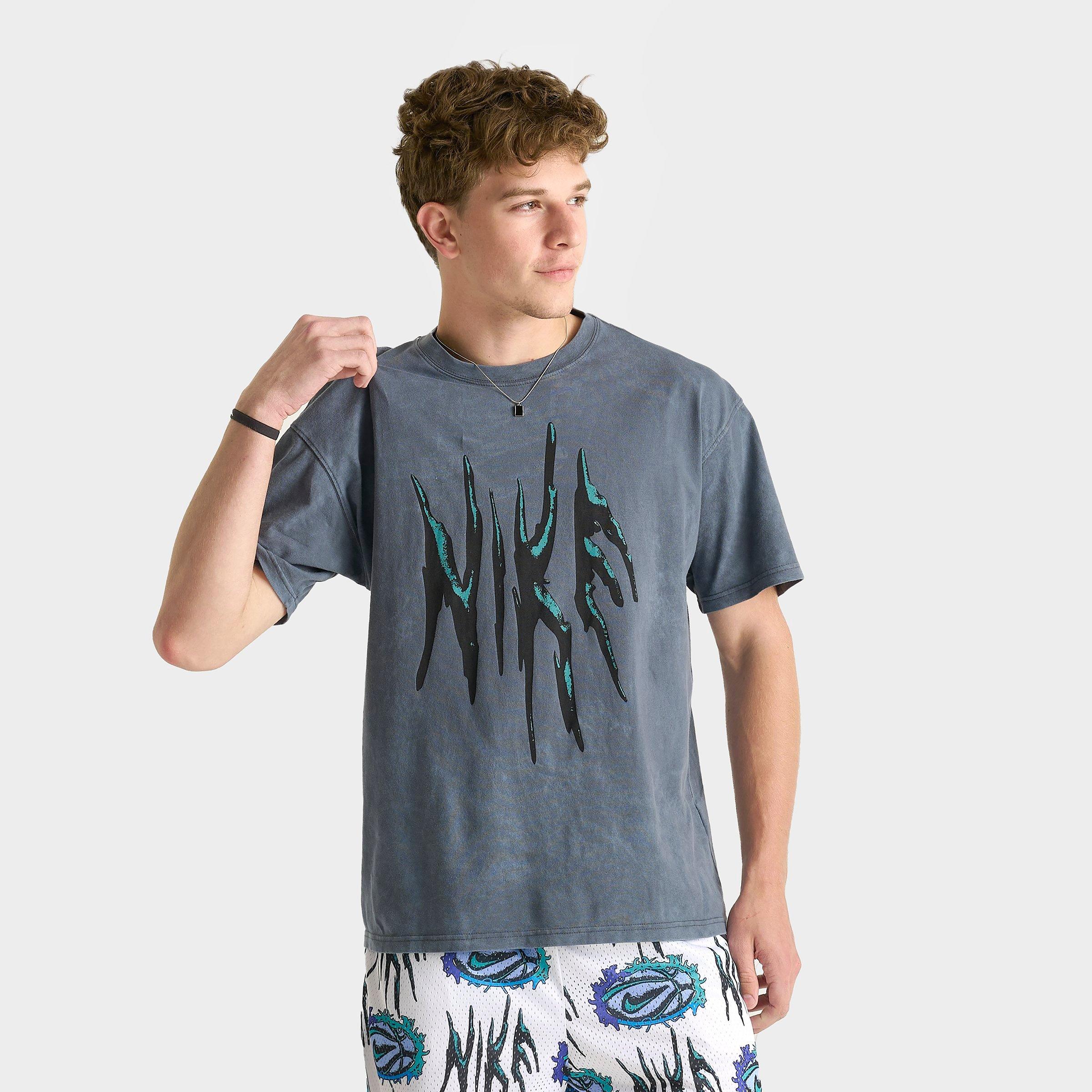 Nike Men's Max90 Basketball T-Shirt in Grey/Anthracite Size XL 100% Cotton