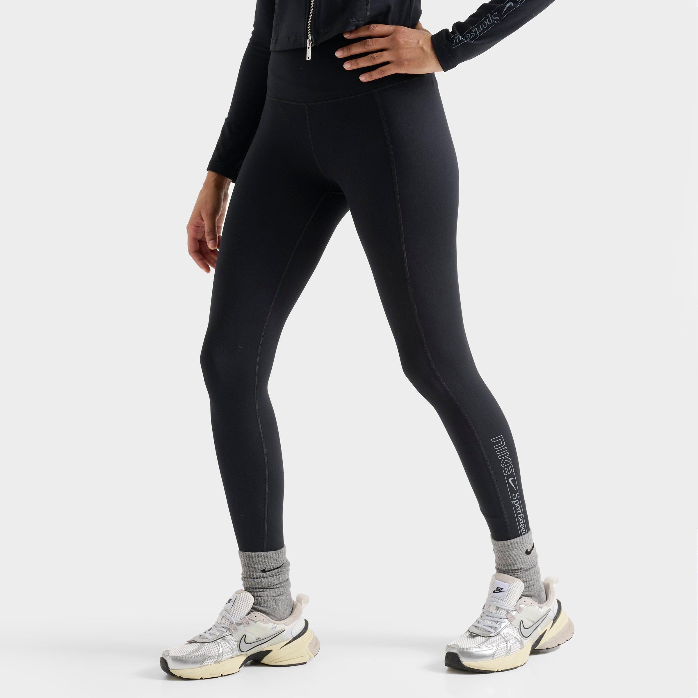 Nike Women's One High-Waisted Full-Length Leggings in Black/Black Size XS 100% Polyester/Spandex