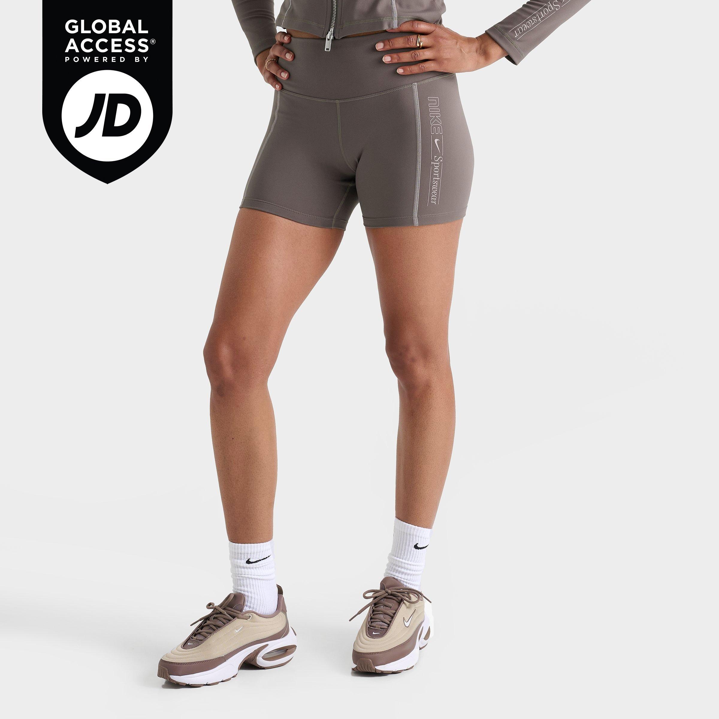 Nike Women's One Fitted Dri-FIT High-Waisted 5-Inch Biker Shorts in Cave Stone Size: XS