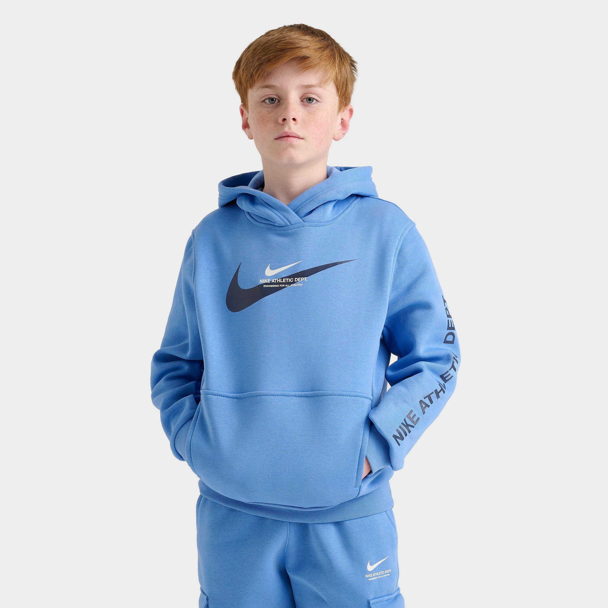 Nike Kids' Sportswear Fleece Pullover Hoodie in Blue/Beyond Blue Size Large Cotton/Polyester/Fleece