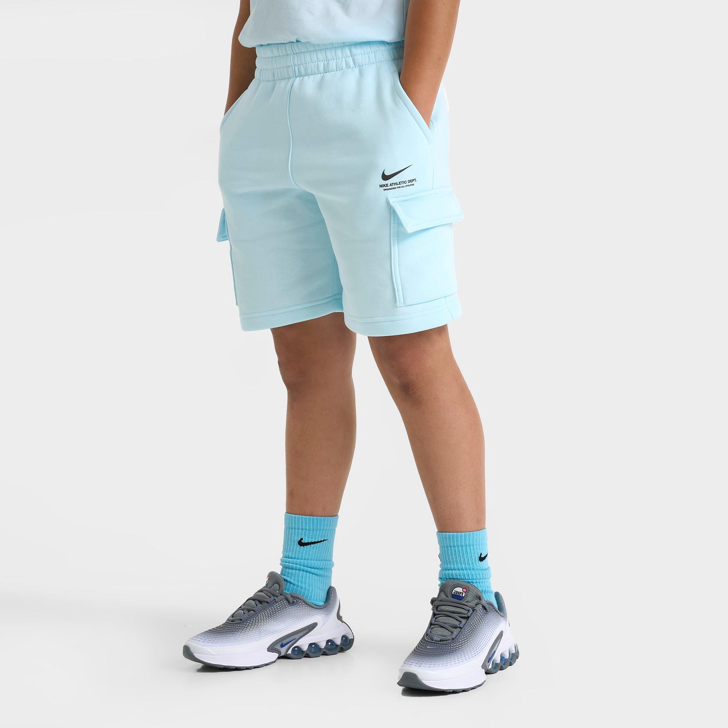 Nike Big Kids EMEA SI Fleece Shorts in Glacier Blue Size: Small