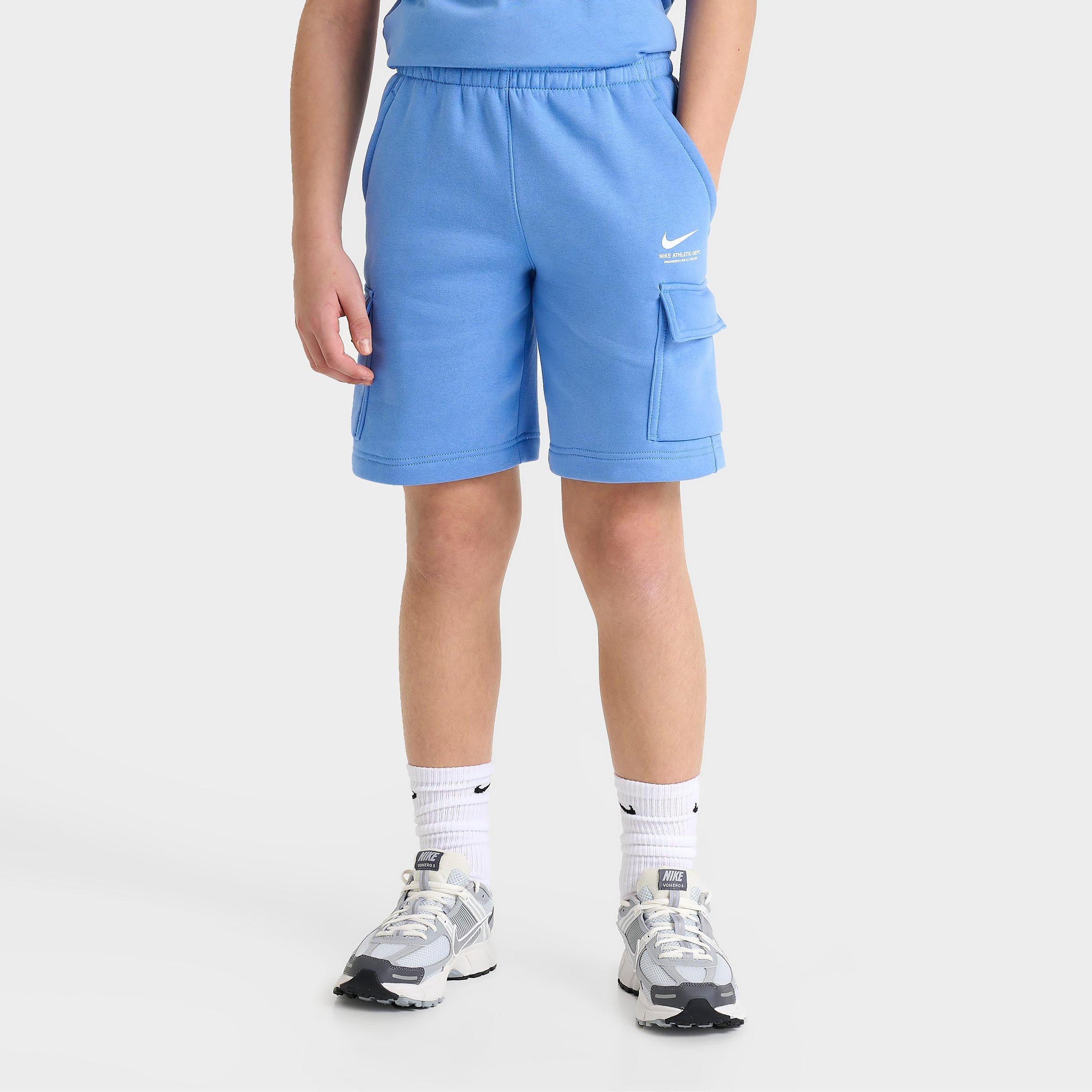 Nike Big Kids EMEA SI Fleece Shorts in Beyond Blue Size: Small