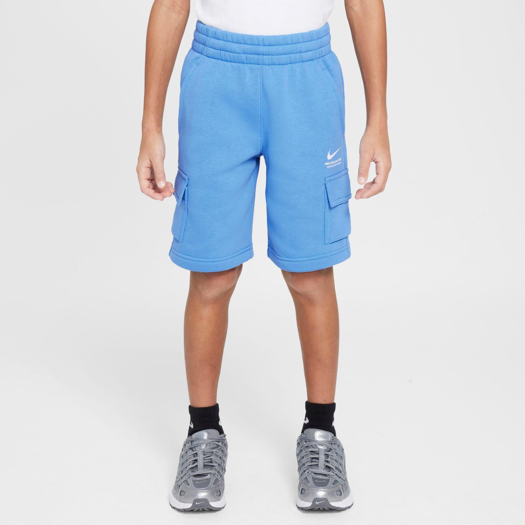 Nike Kids' EMEA SI Fleece Shorts in Blue/Beyond Blue Size XL