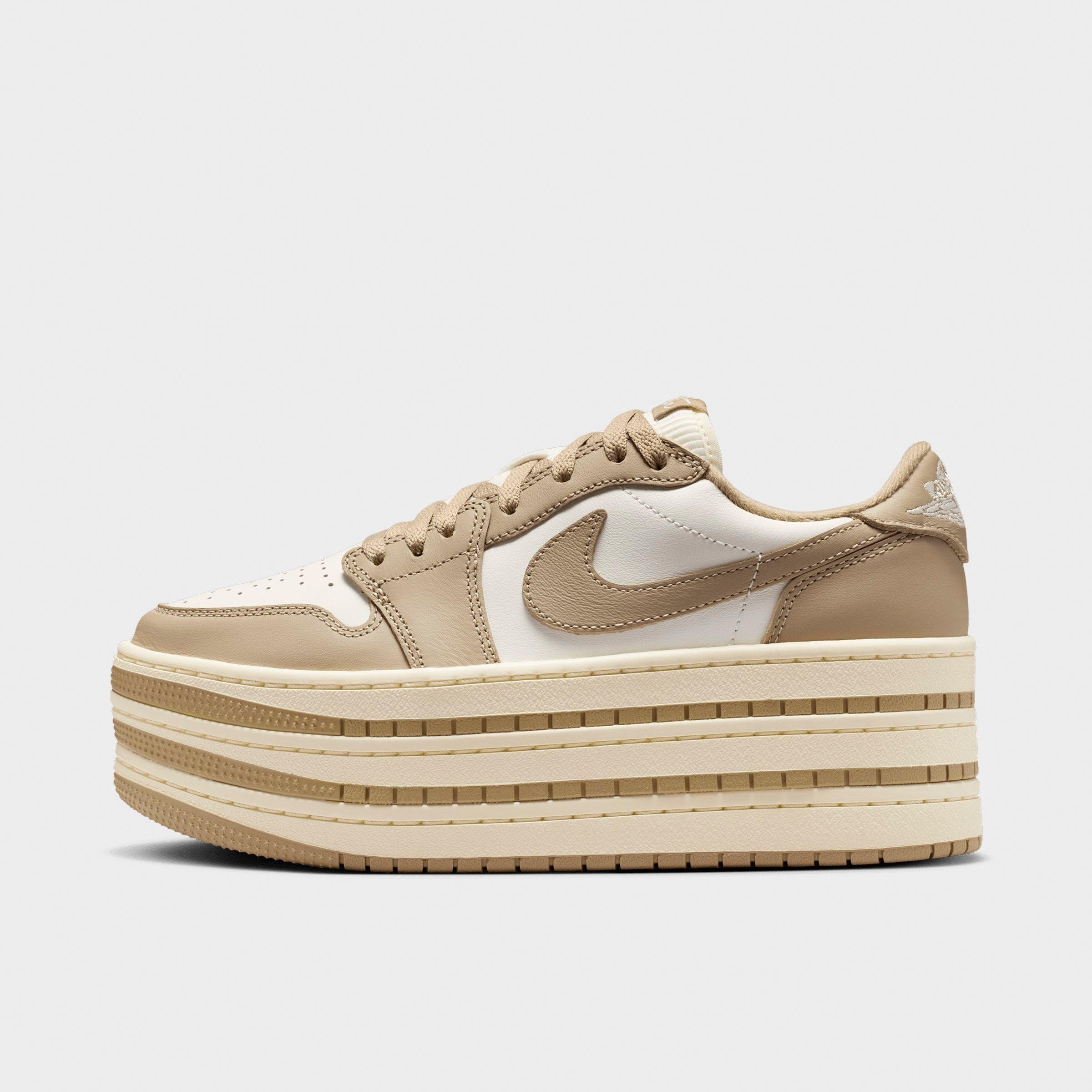 Jordan Women's Air 1 Low Triple Stack Casual Shoes in Khaki/Sail/Coconut Milk Size: 5.5