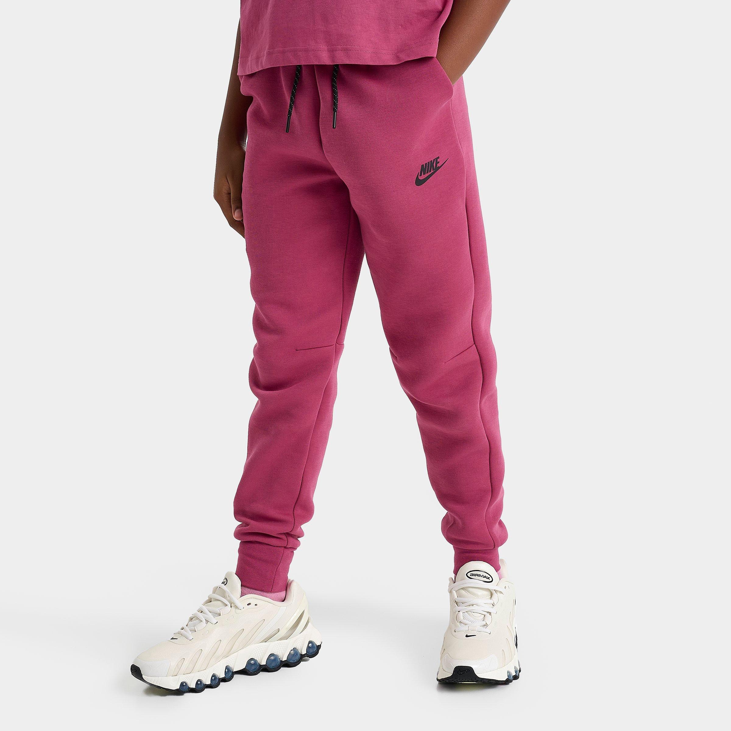 Nike Girls' Big Kids Sportswear Tech Fleece Jogger Pants in Sweet Beet/Black Size: Small