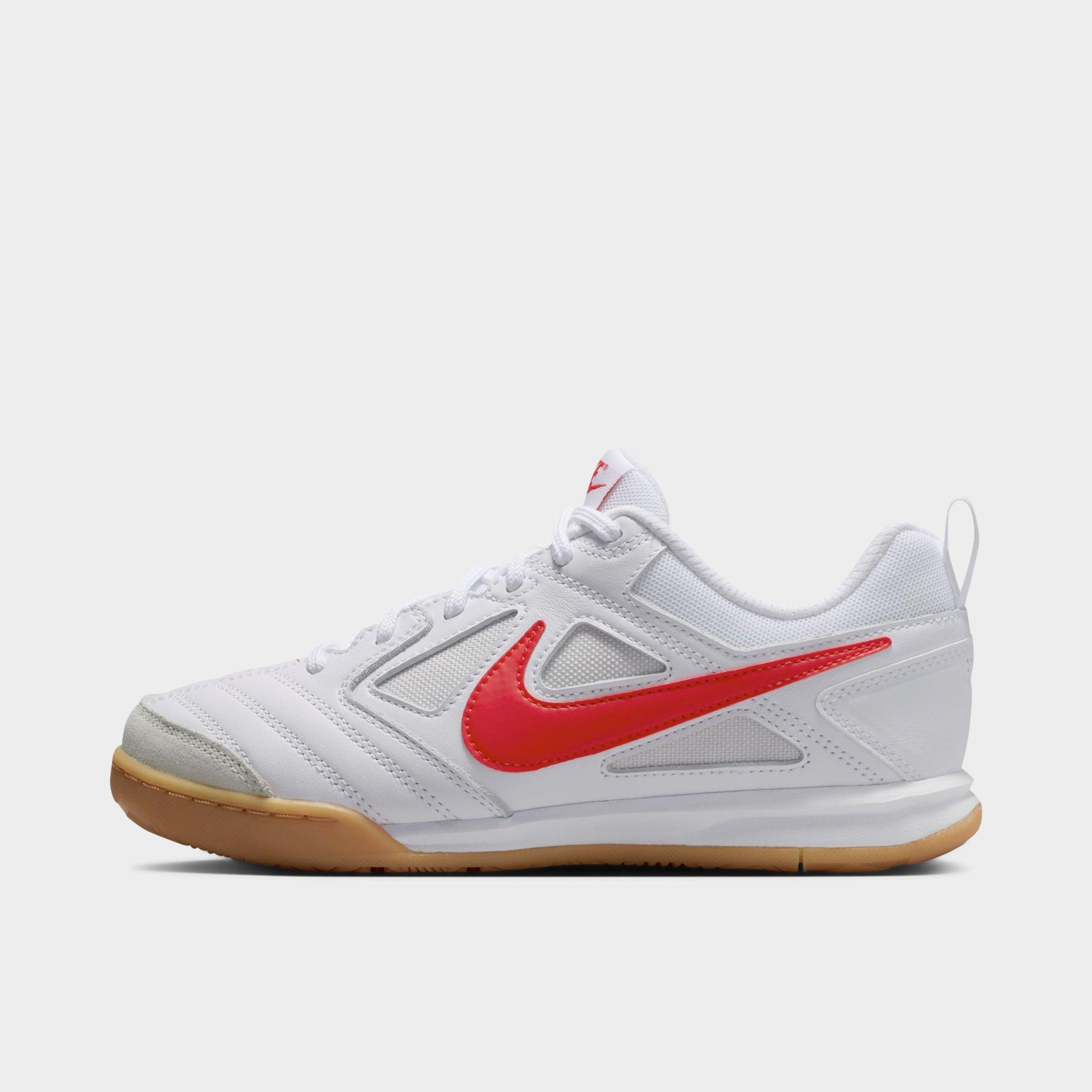 Nike Big Kids Gato Casual Shoes in White/University Red/Gum Yellow Size: 1.0