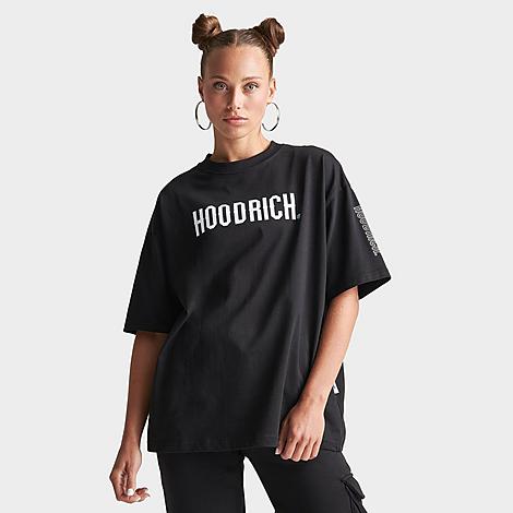 Hoodrich Women's Azure Boyfriend T-shirt In Black/sky