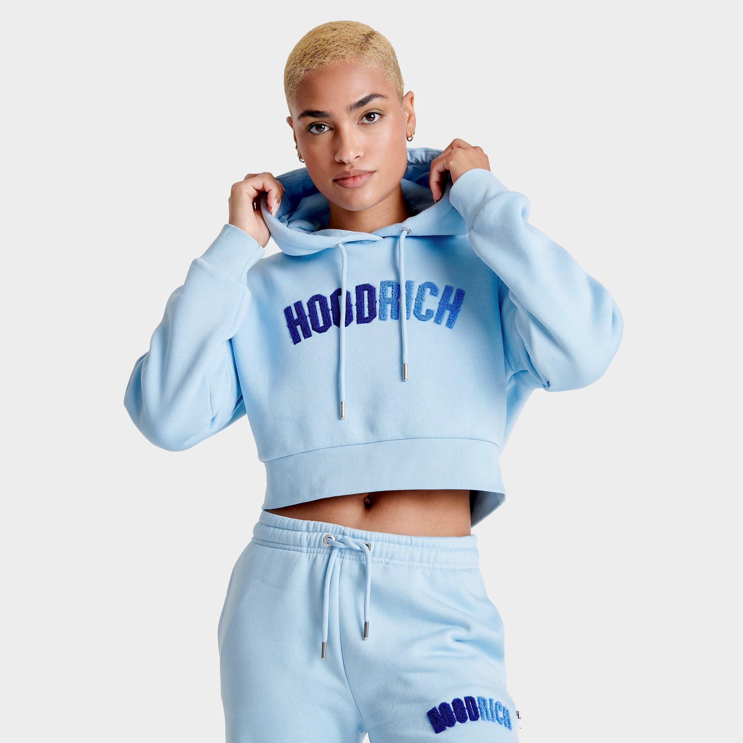 Hoodrich Women's Kraze Cropped Hoodie In Clear Sky | ModeSens