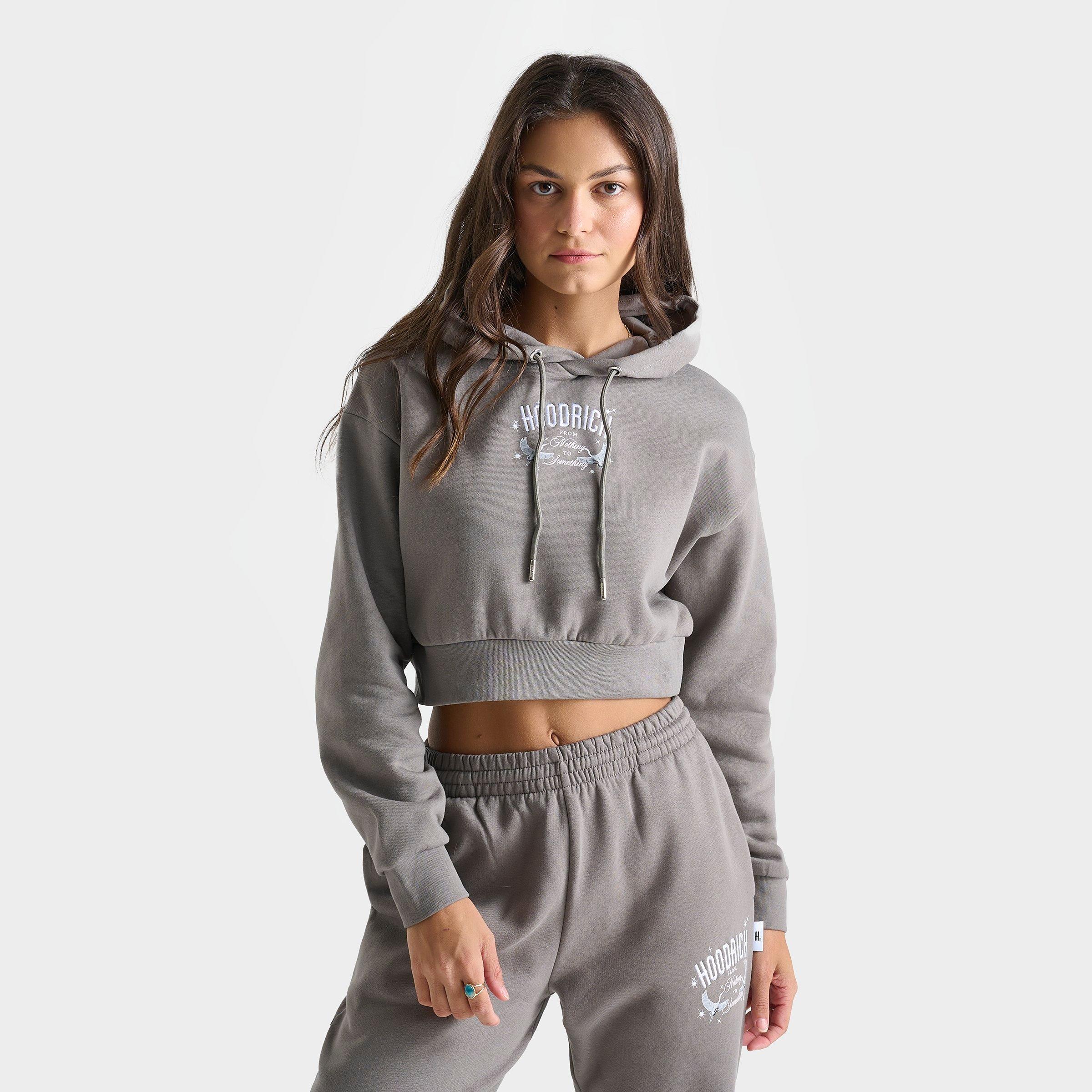 Hoodrich Women's Shadow Cropped Bh Hoodie In Charcoal Grey