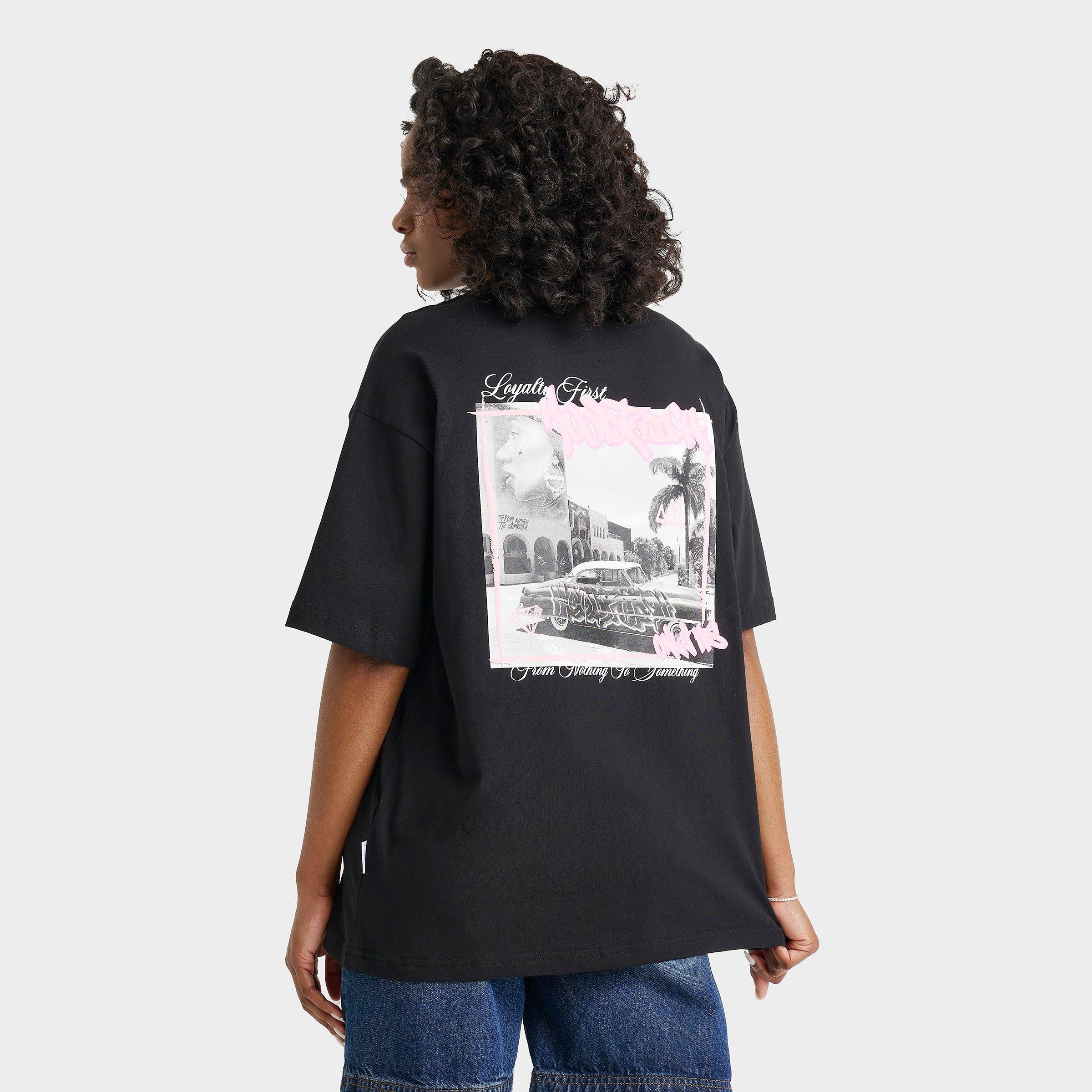 Hoodrich Women's Urban Boyfriend T-Shirt in Black/Black Size Large Cotton