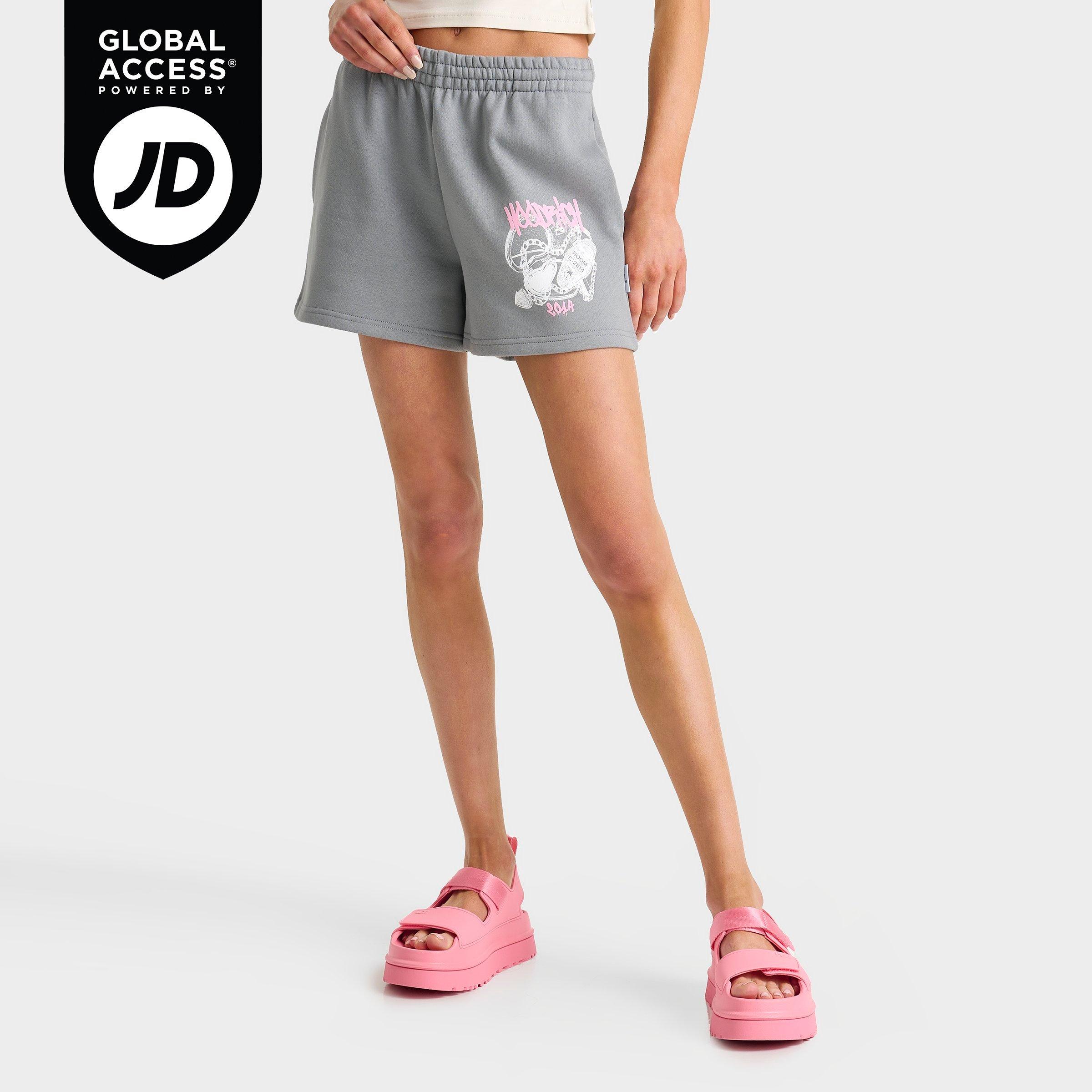 Hoodrich Women's Detect Y2K Fleece Shorts in Grey/Grey Size XS