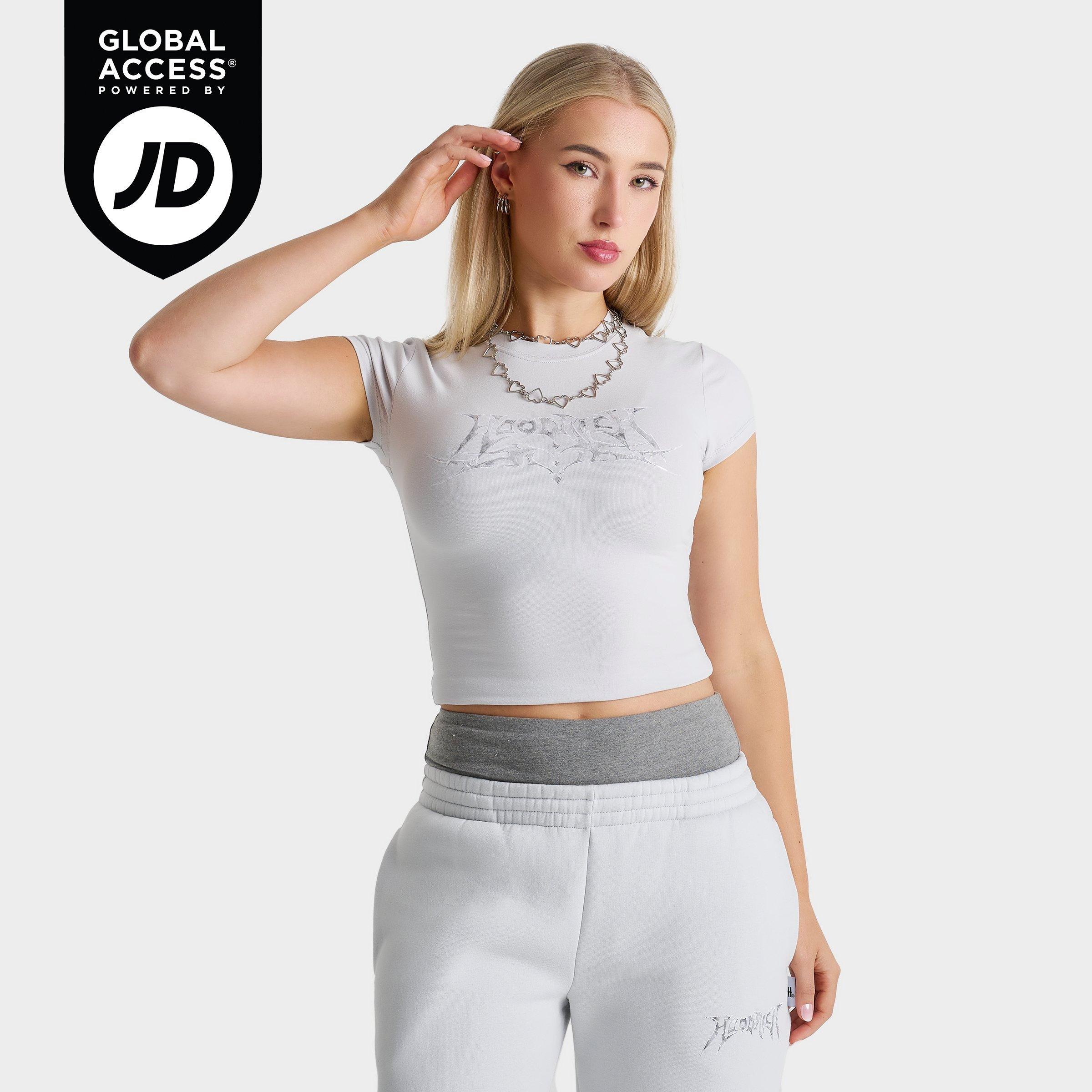 Hoodrich Women's Spark Fitted T-Shirt in Grey Dawn/Silver Size: XS