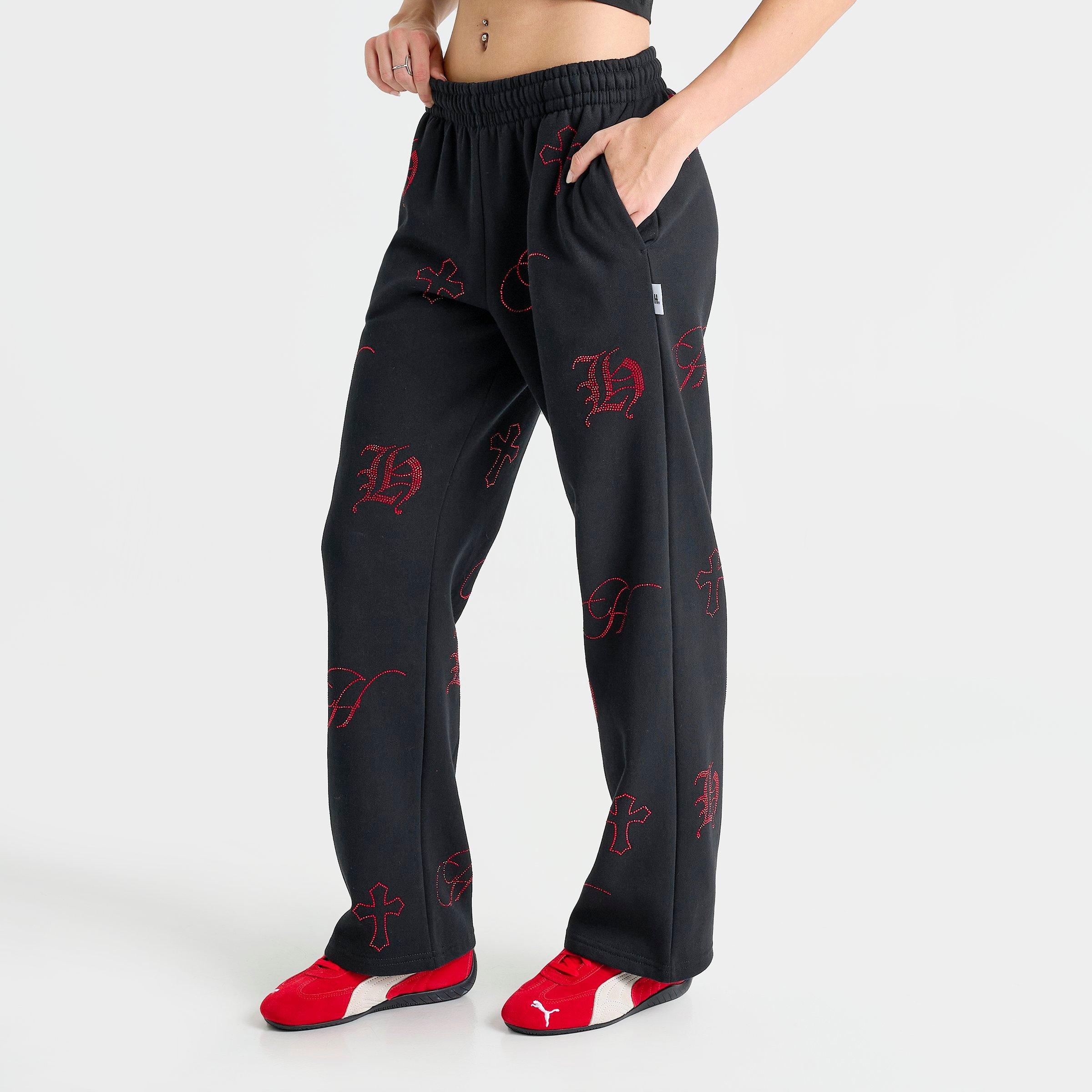 Hoodrich Women's Mist Crystal Fleece Sweatpants In Black