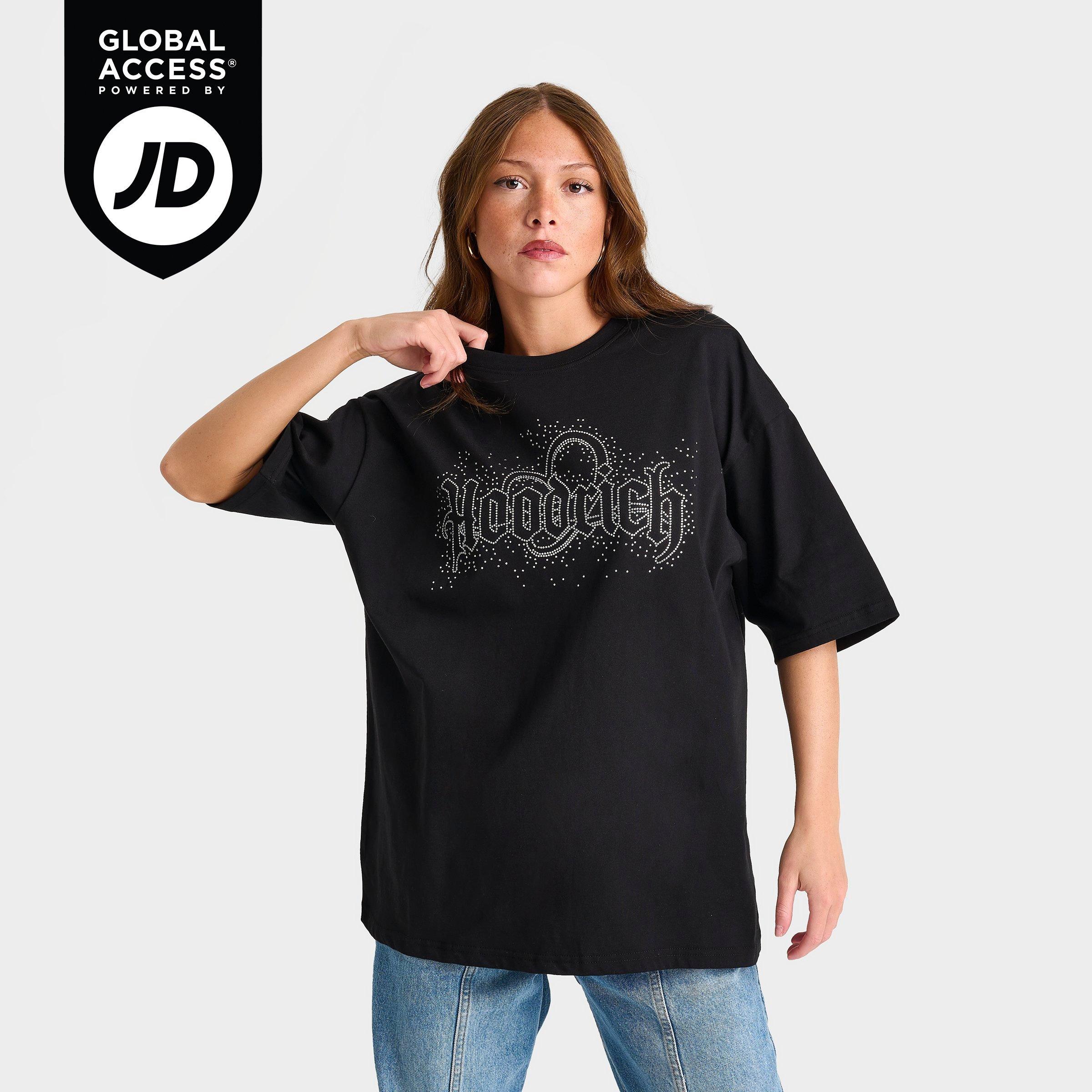 Hoodrich Women's Diffuse Oversized T-Shirt in Black Size: XS